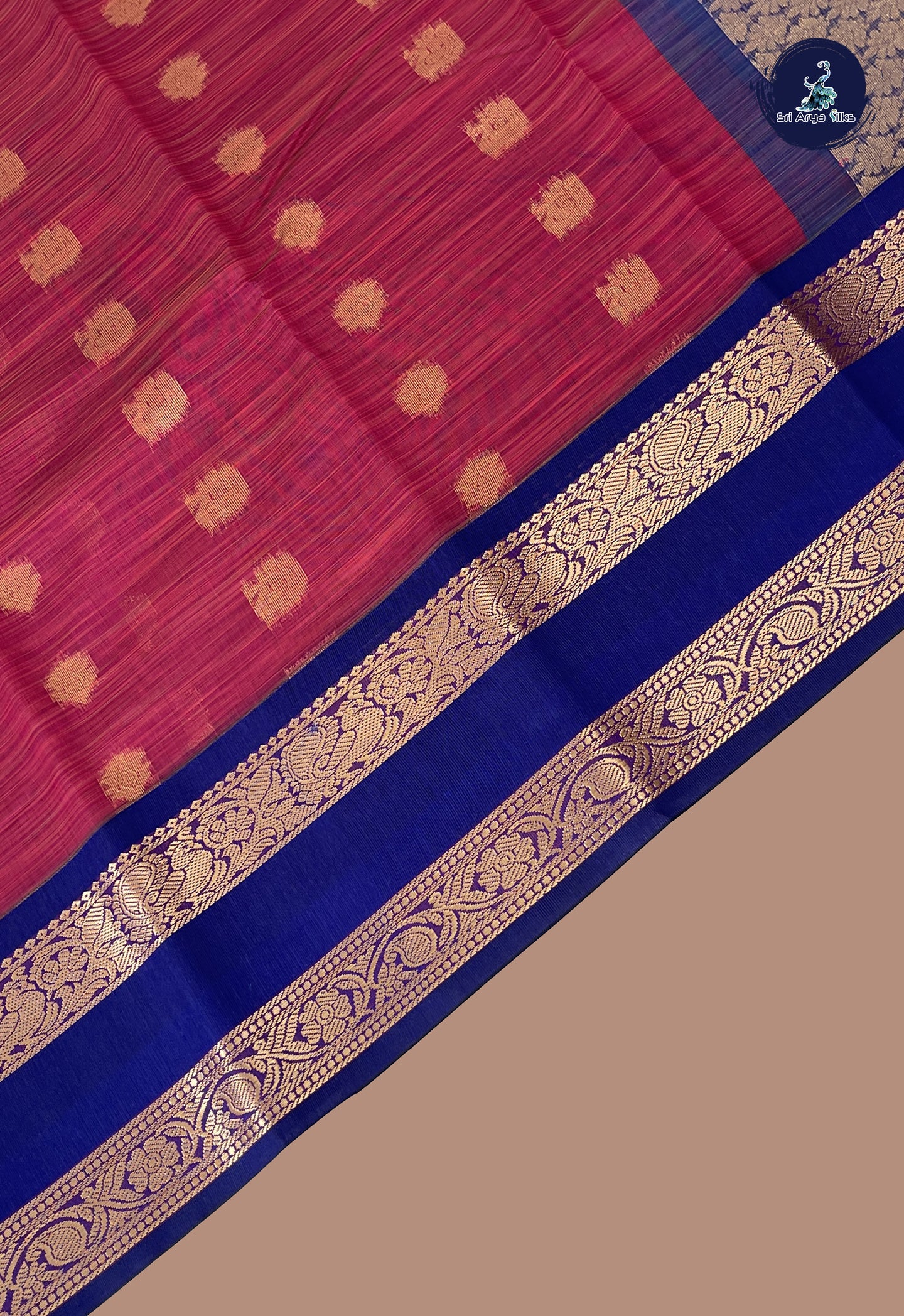 Dual Tone Pink Budget Semi Silk Cotton Saree With Zari Buttas Pattern
