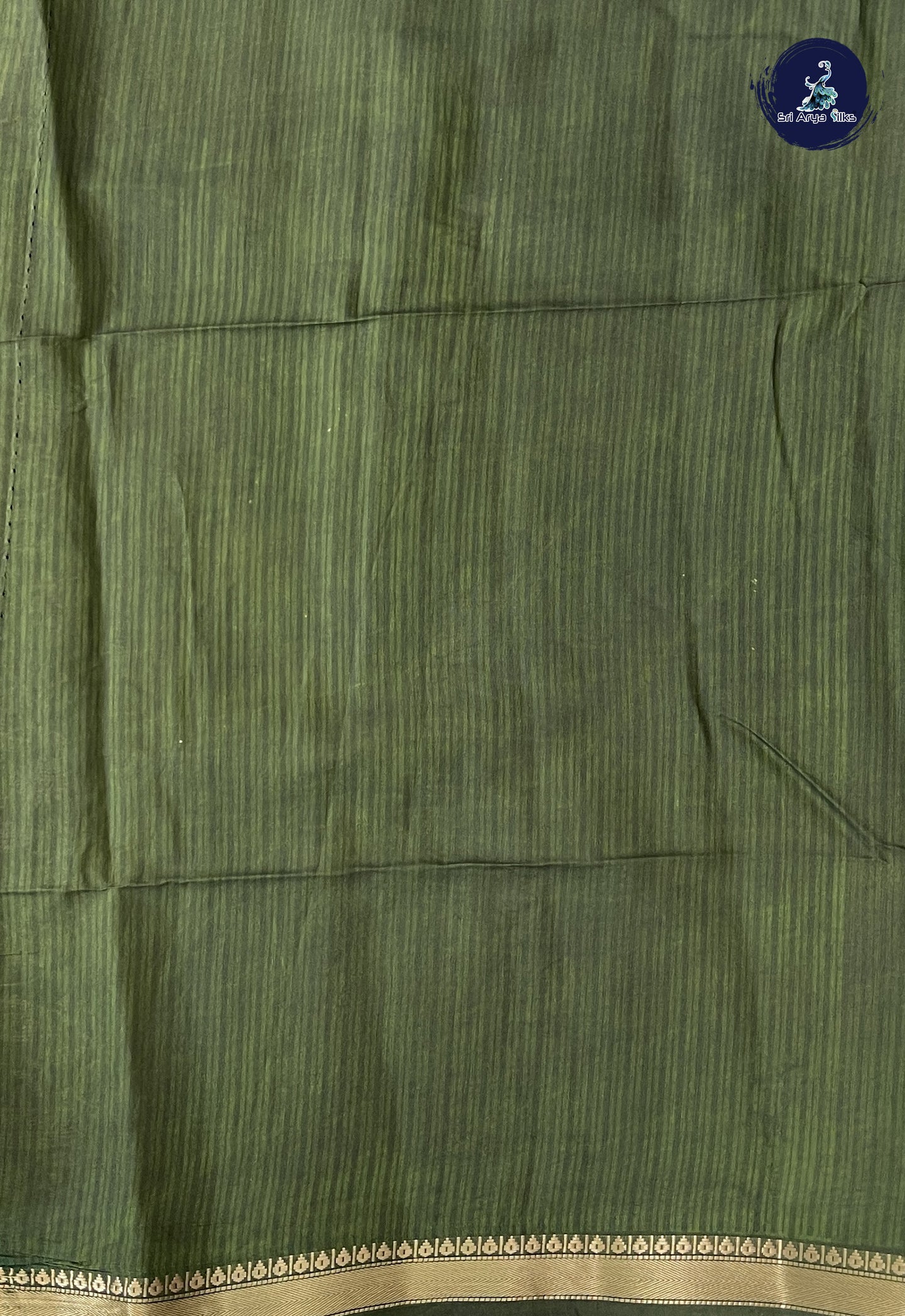 Navy Blue Semi Chanderi Saree With Printed Pattern
