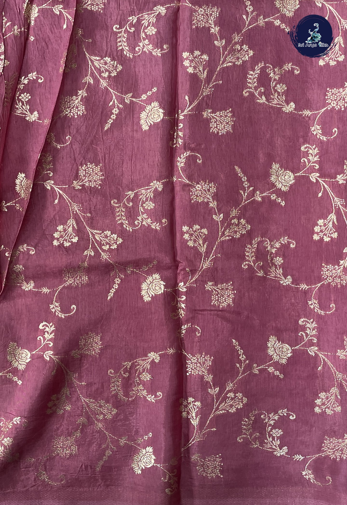 Pastel Green Semi Banarasi Saree With Zari Buttas Pattern