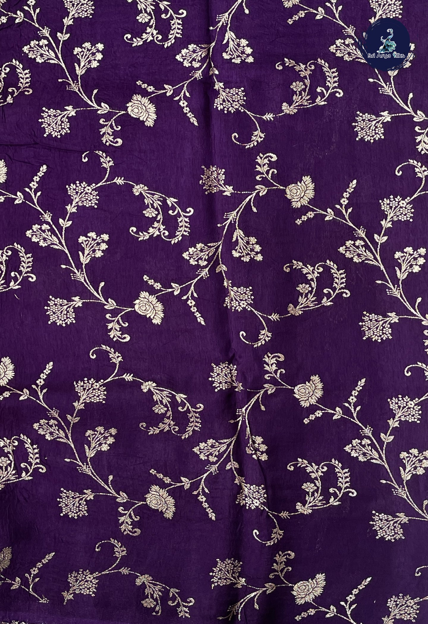 Light Peach Semi Banarasi Saree With Zari Buttas Pattern