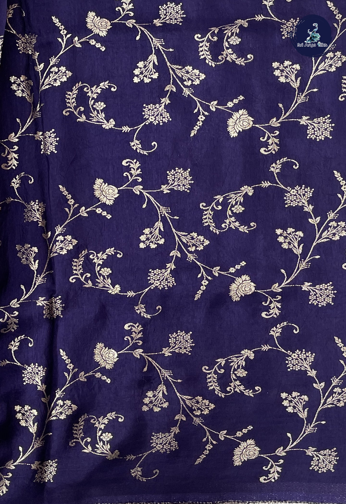 Lavender Semi Banarasi Saree With Zari Buttas Pattern