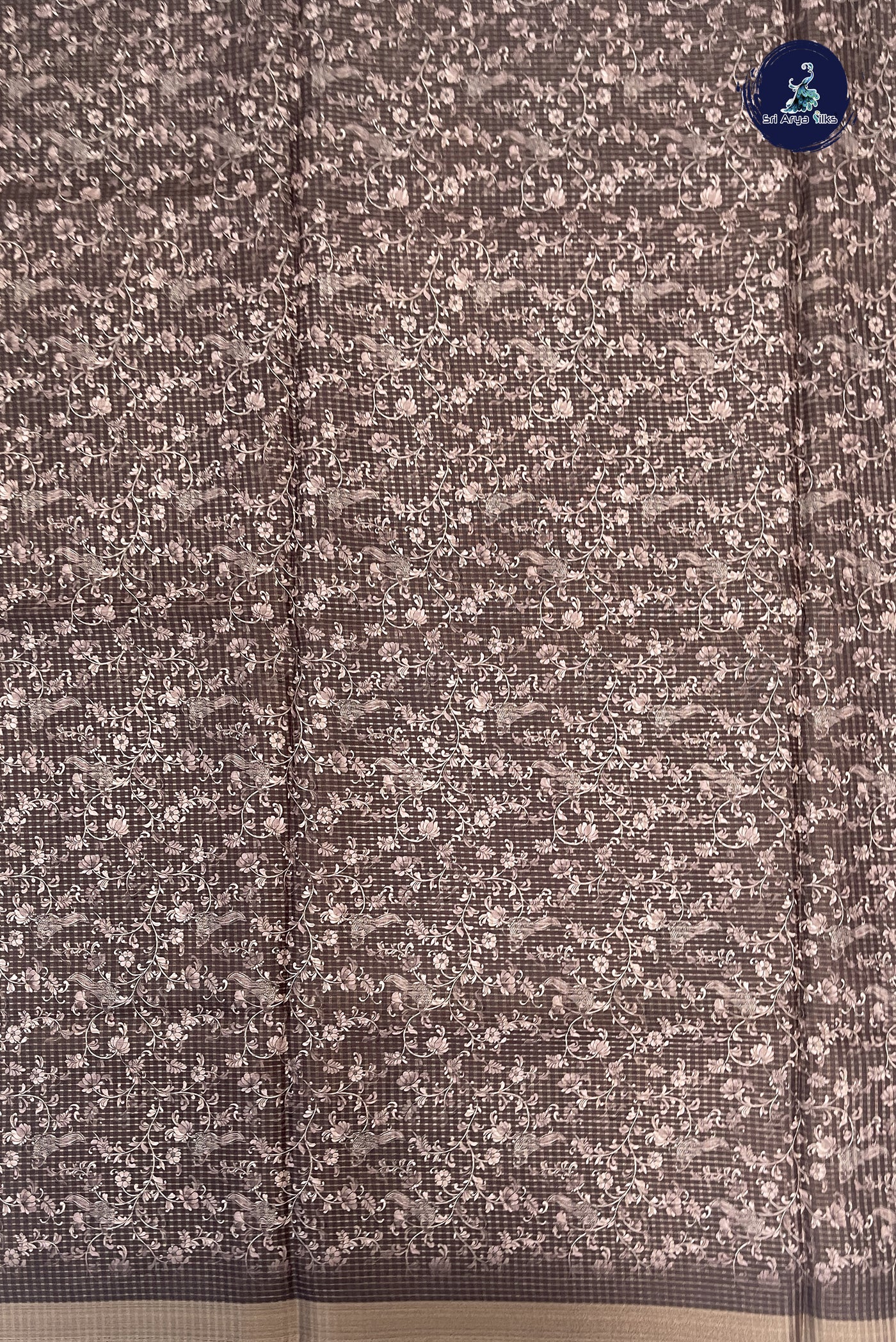 Pastel Shade Semi Tussar Saree With Printed Pattern