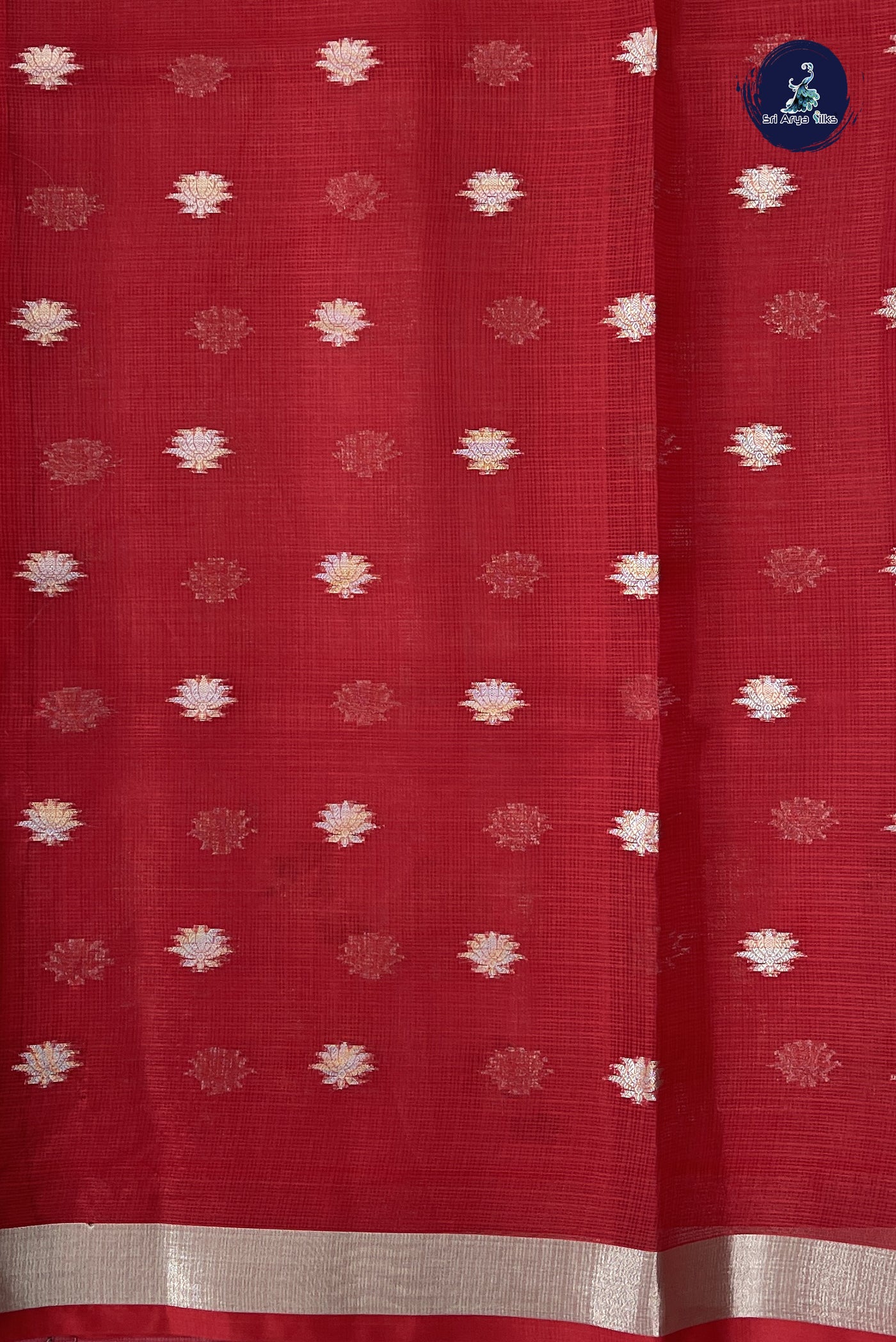 Light Pink Semi Banarasi Saree With Zari Buttas Pattern