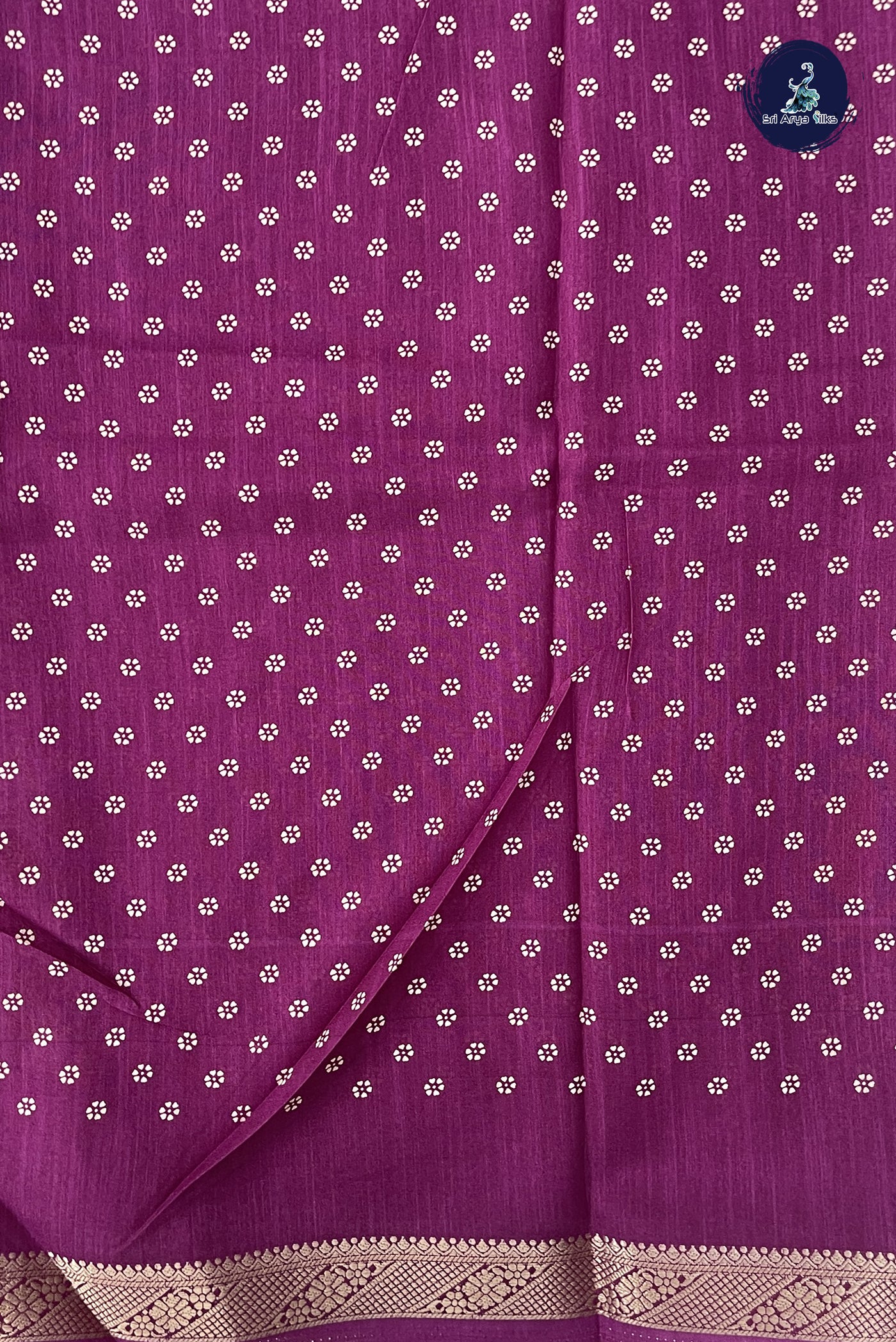 Jamun Semi Grape Silk Saree With Printed Pattern