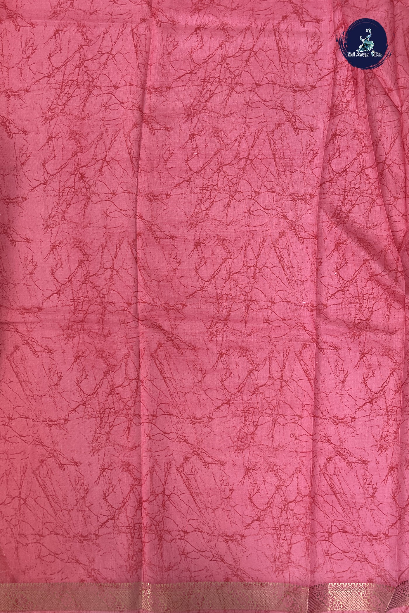 Pinkish Peach Semi Grape Silk Saree With Printed Pattern