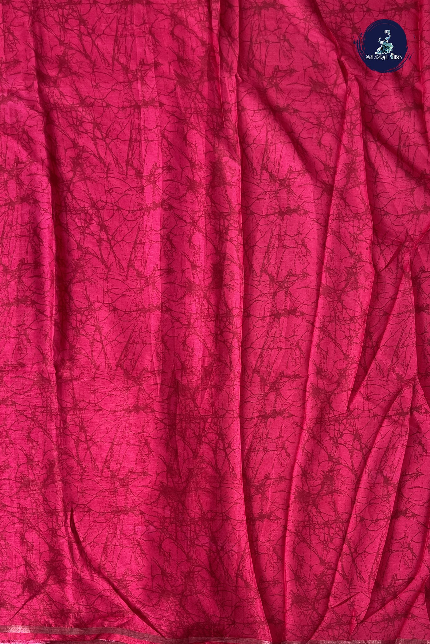 Magenta Pink Semi Grape Silk Saree With Printed Pattern