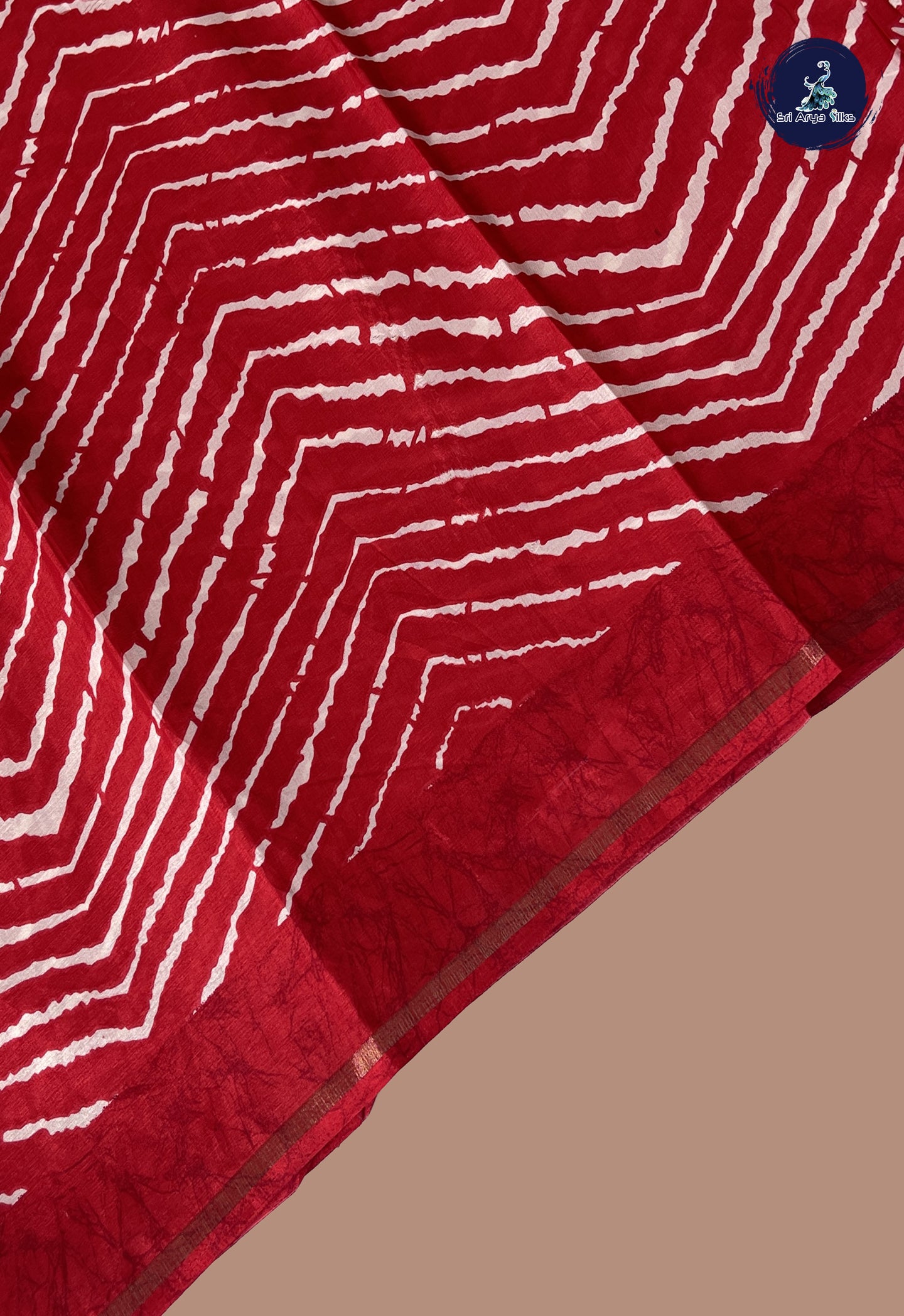Red Semi Grape Silk Saree With Printed Pattern
