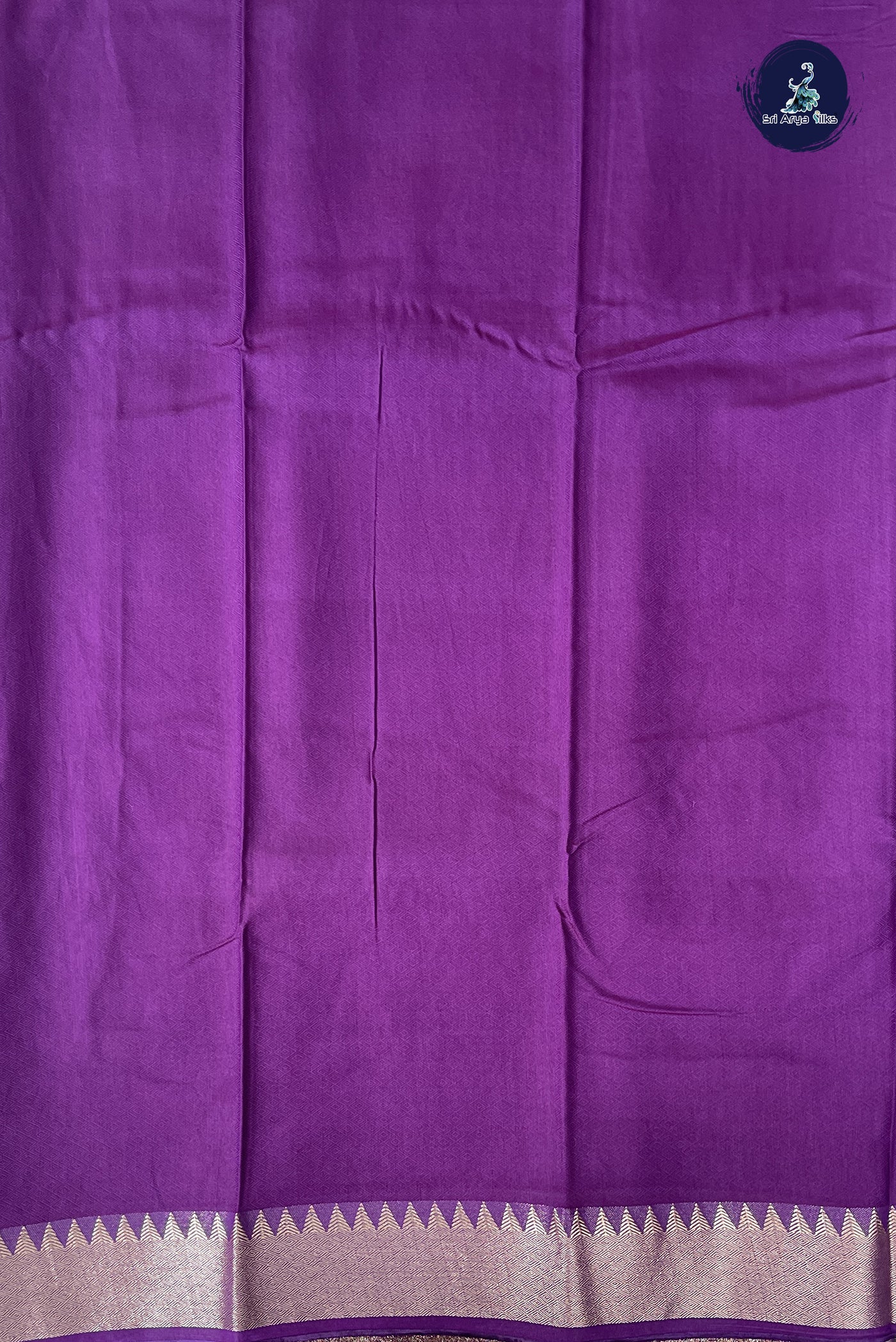 Dark Violet Semi Tussar Saree With Embossed Pattern