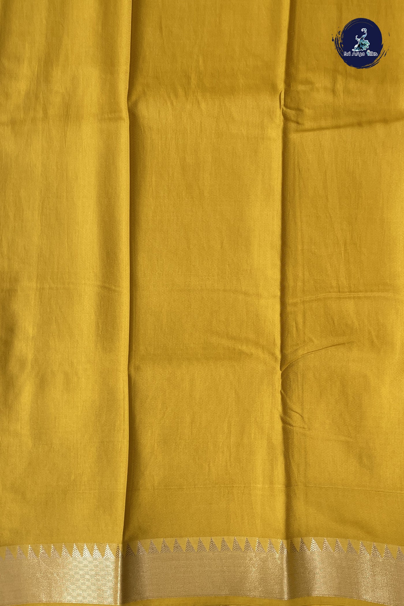 Yellow Semi Tussar Saree With Embossed Pattern