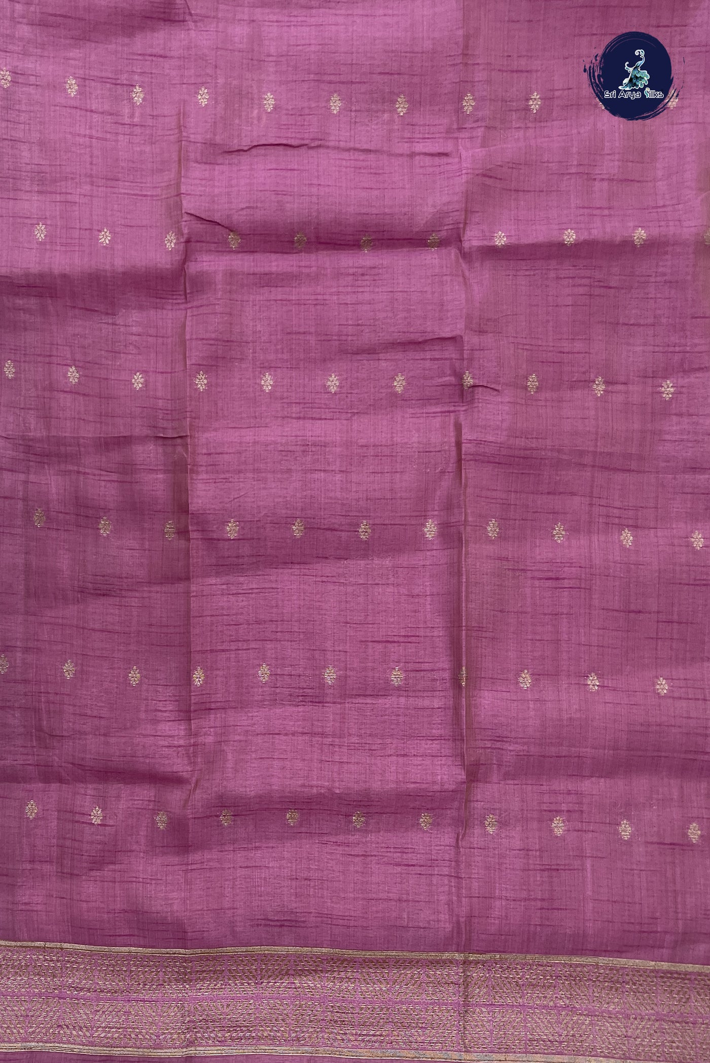 Mauve Pink Semi Tussar Saree With Buttas Pattern