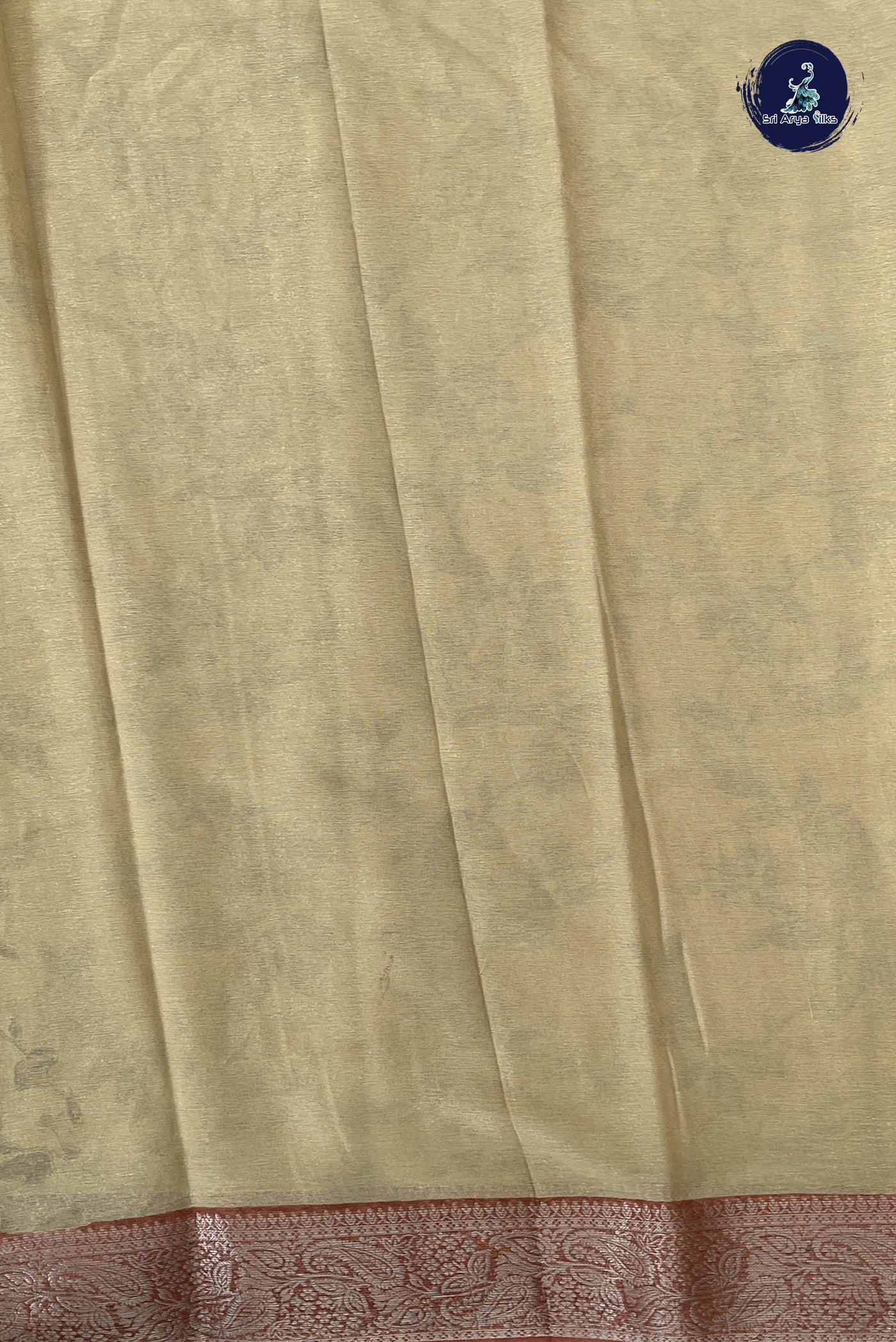 Creamish Yellow Chiffon Saree With Printed Pattern
