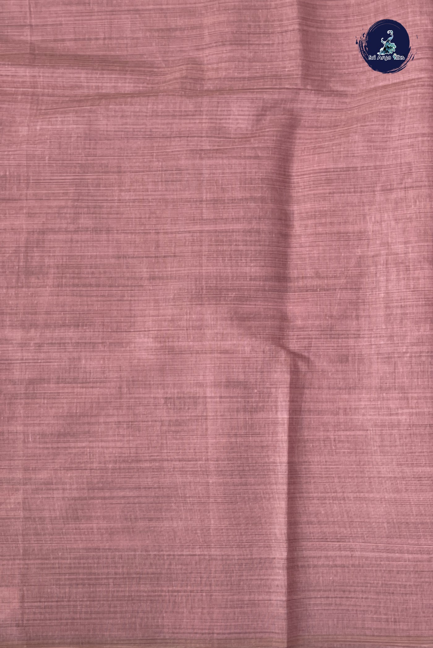 Baby Pink Linen Saree With Thread Work Pattern
