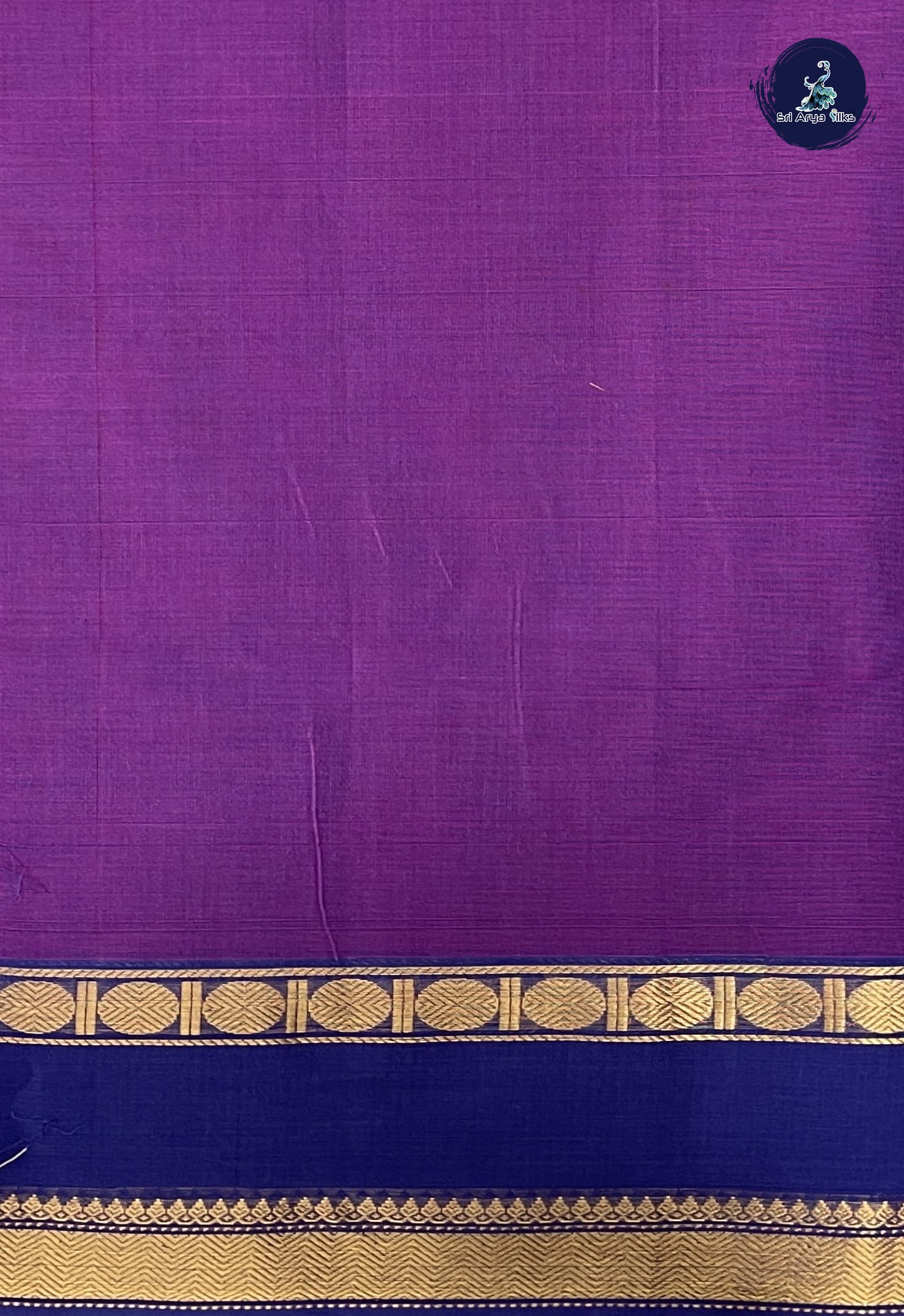 Purple Kanchi Cotton Saree With Vanasingaram Pattern