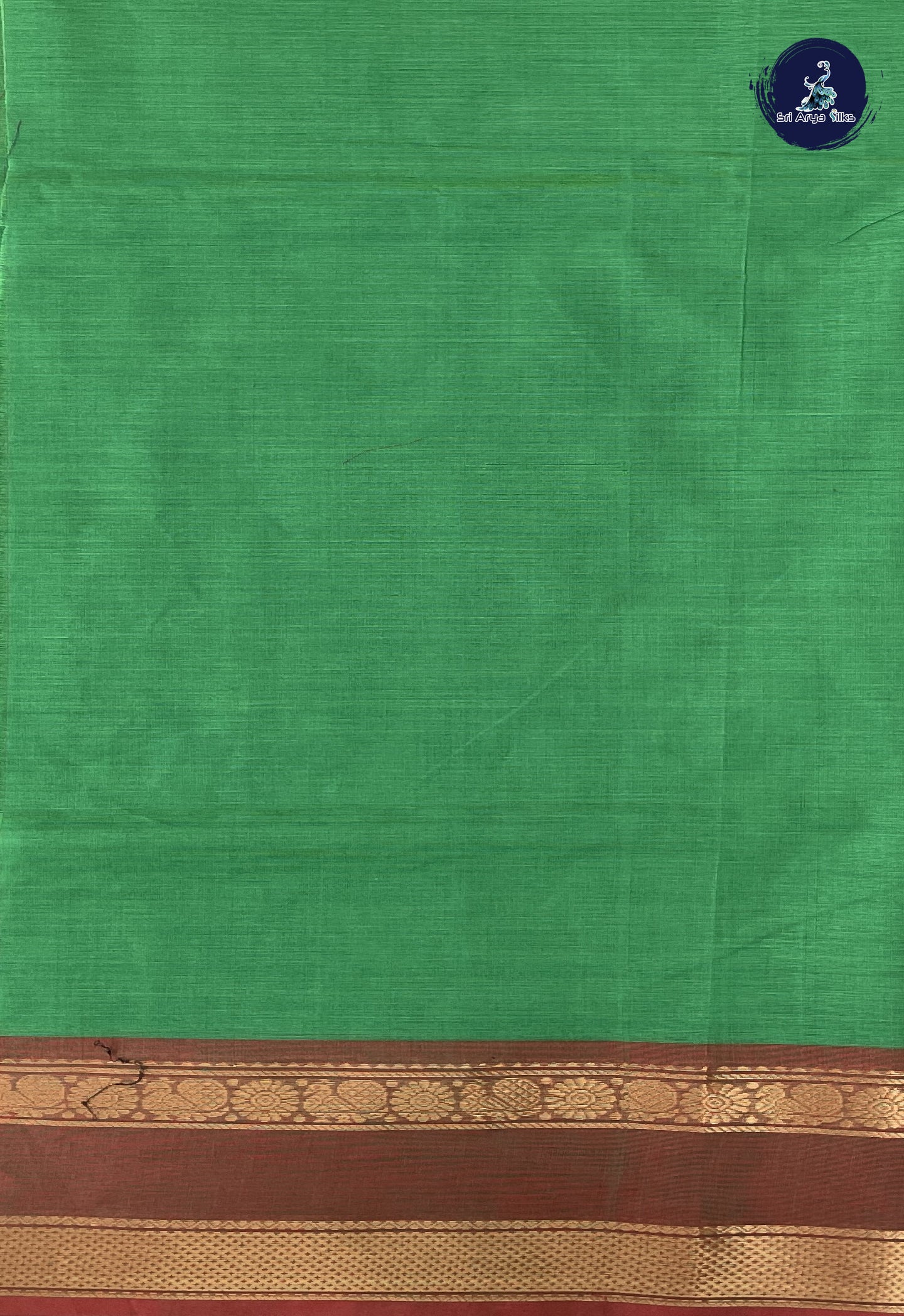 Parrot Green Kanchi Cotton Saree With Vanasingaram Pattern