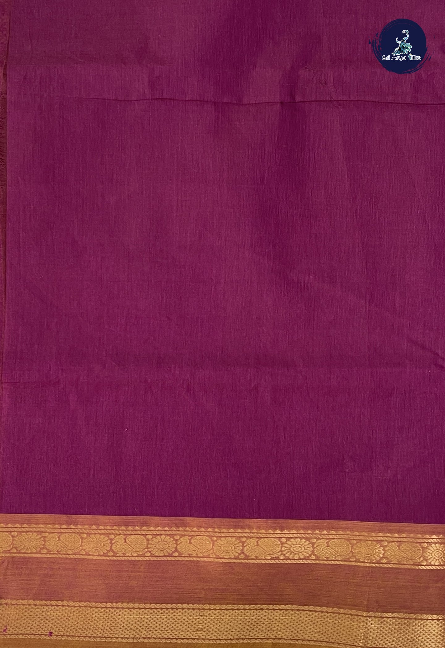 Burgundy Kanchi Cotton Saree With Vanasingaram Pattern