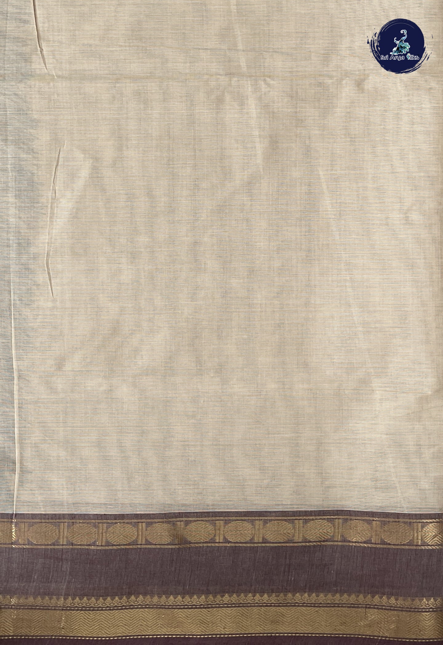 Ivory Kanchi Cotton Saree With Vanasingaram Pattern
