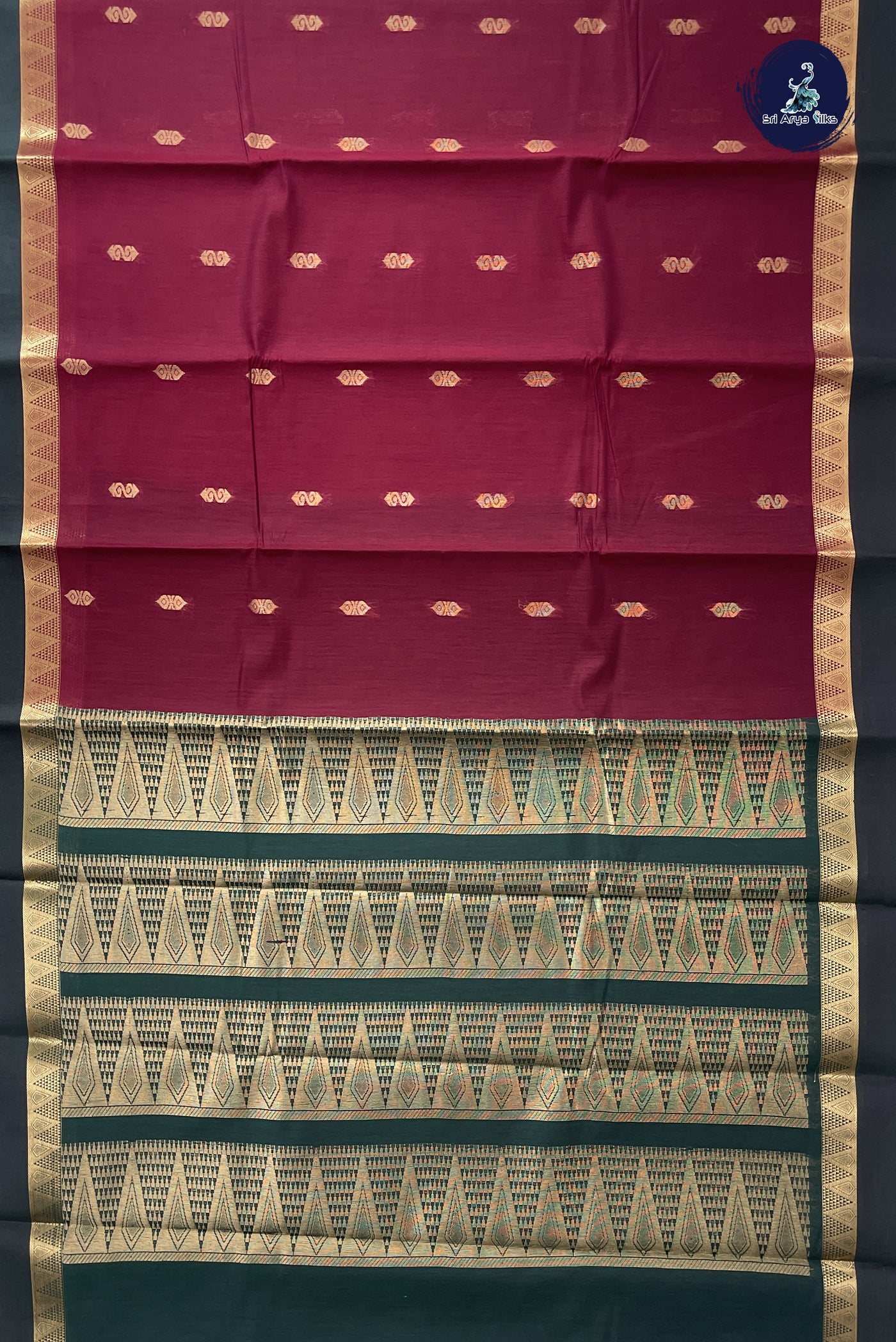 Arakku Budget Semi Silk Cotton Saree With Zari Buttas Pattern