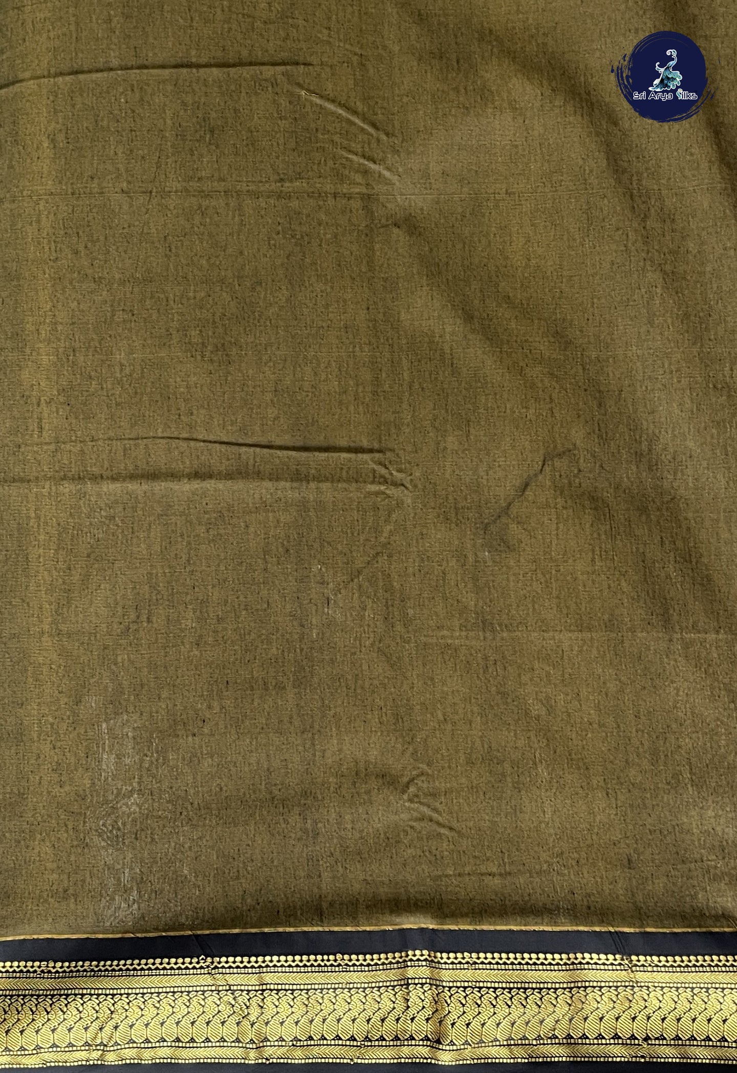 Pastel Green Semi silk cotton saree with plain pattern