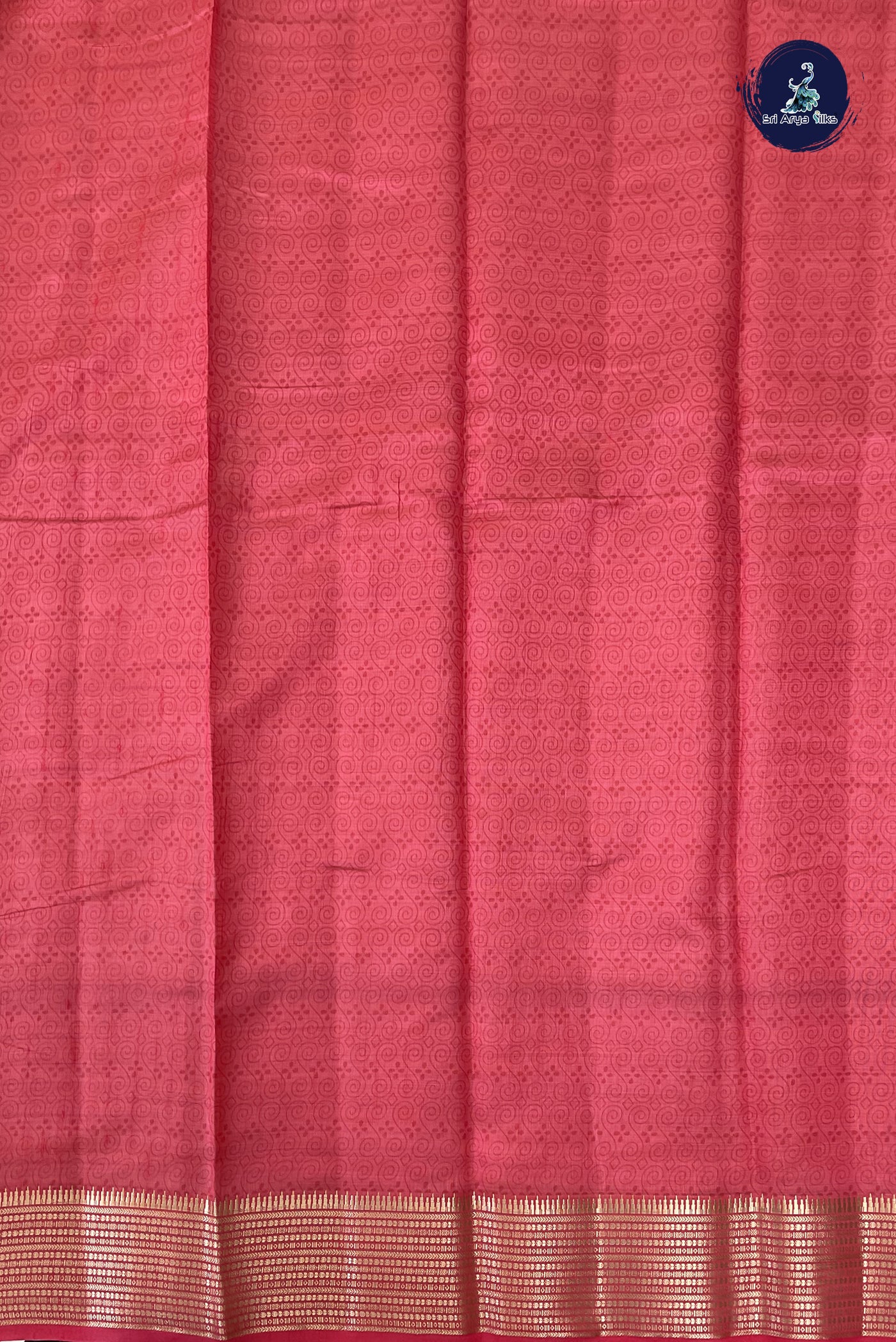 Pink Semi Tussar Saree With Printed Pattern