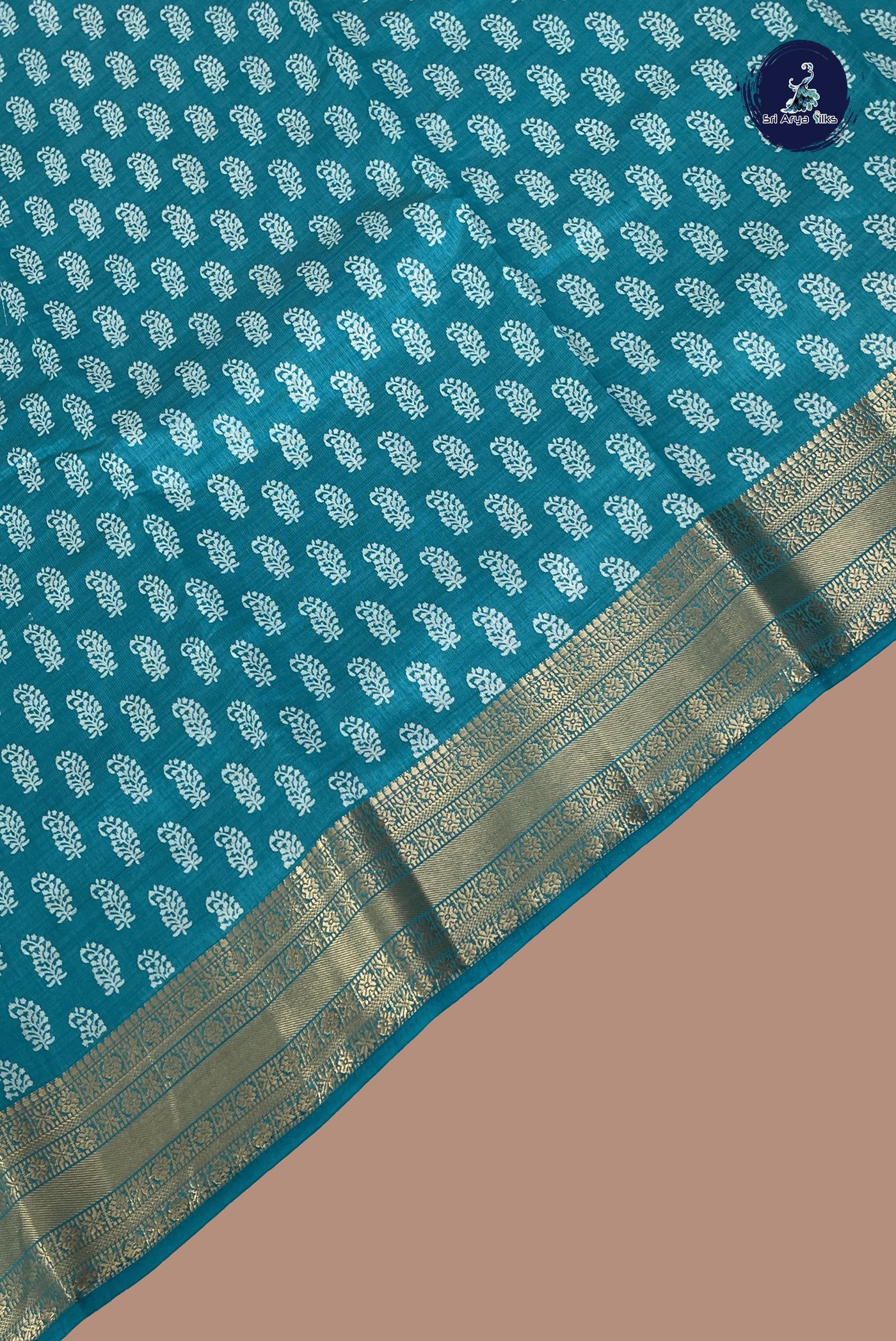 Blue Semi Tussar Saree With Printed Pattern