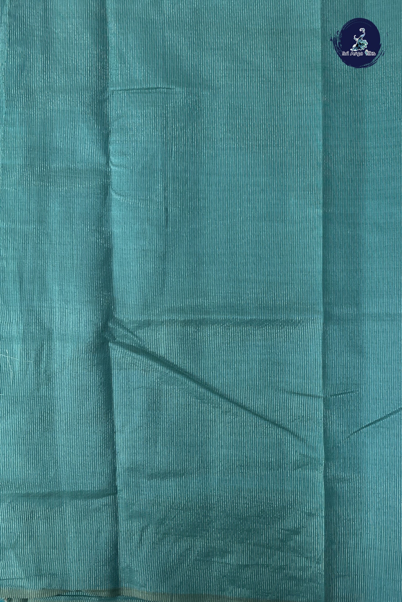 Teal Blue Semi Tussar Saree With Zari Buttas Pattern