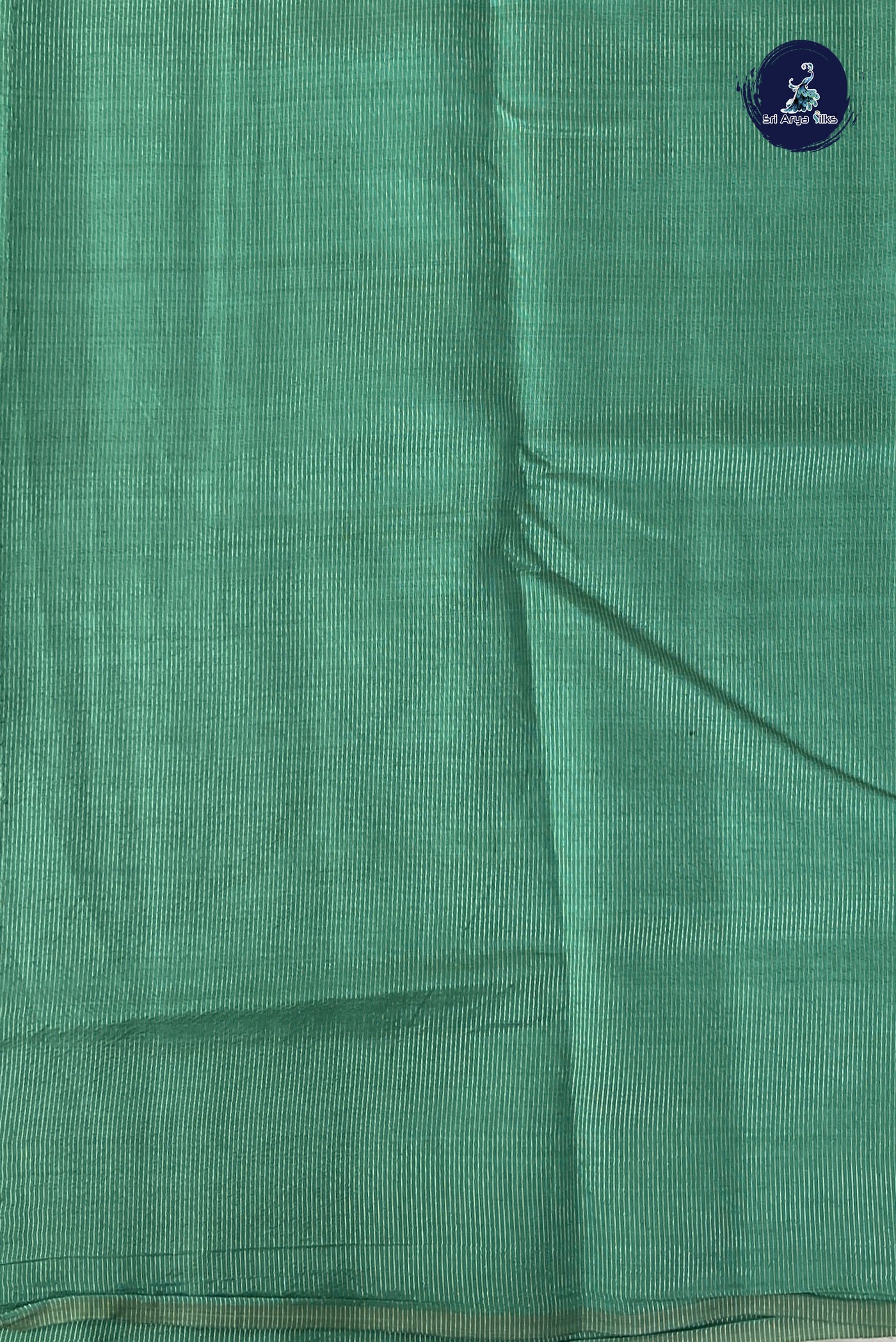 Teal Semi Tussar Saree With Zari Buttas Pattern