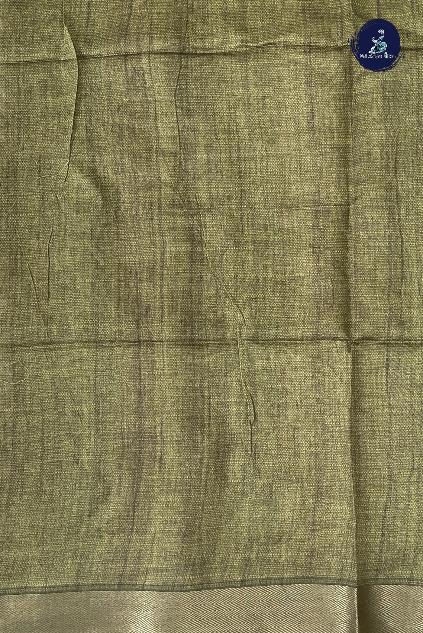 Beige Semi Chanderi Saree With Printed Pattern