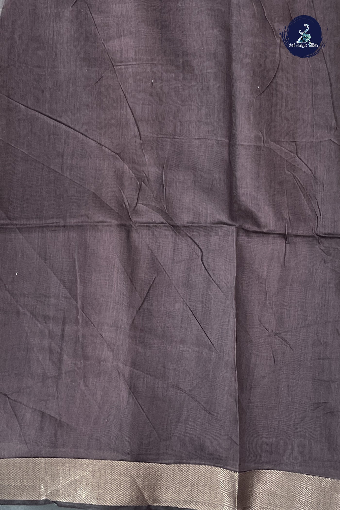 Beige Semi Chanderi Saree With Printed Pattern