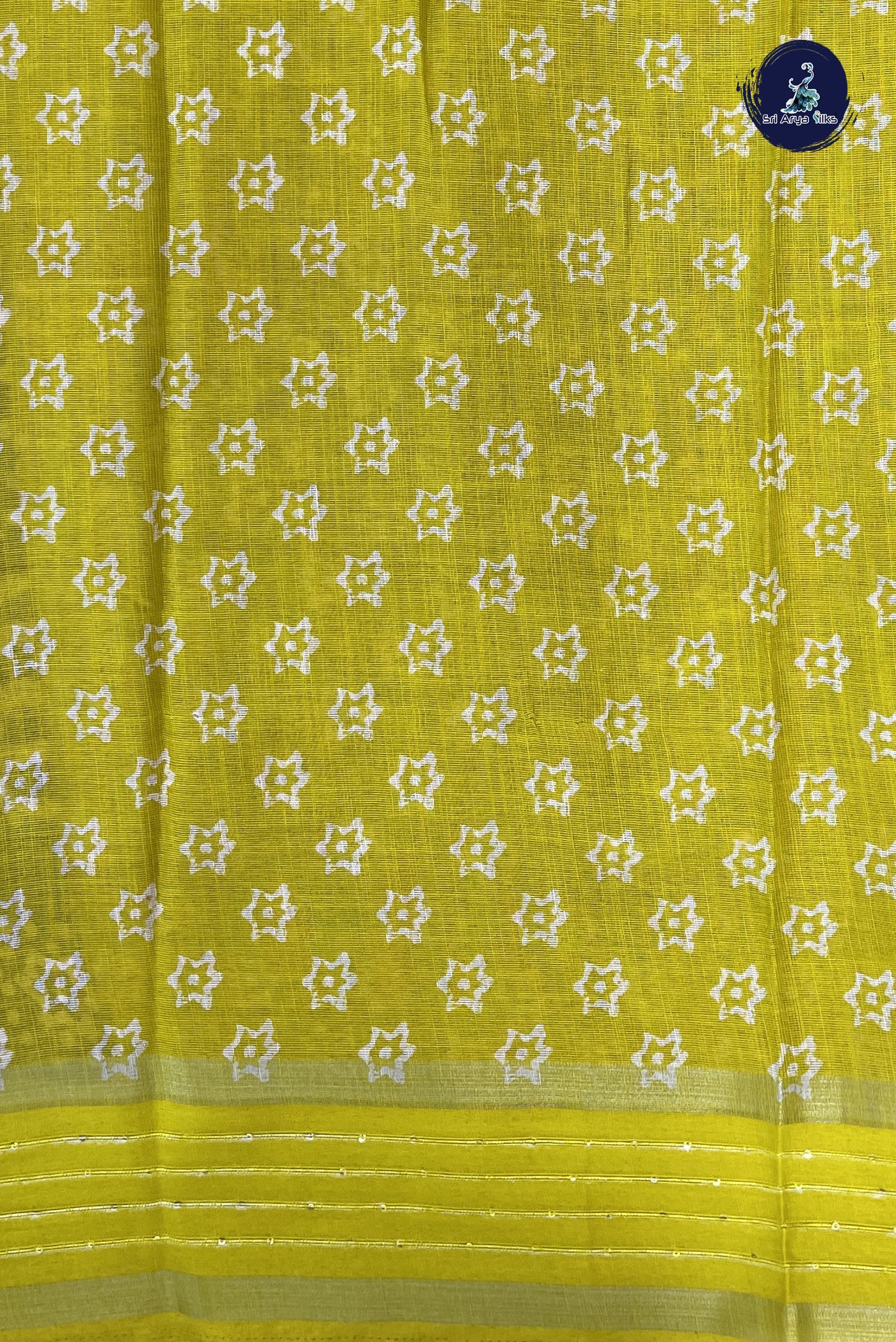 Lavender Linen Saree With Printed Pattern