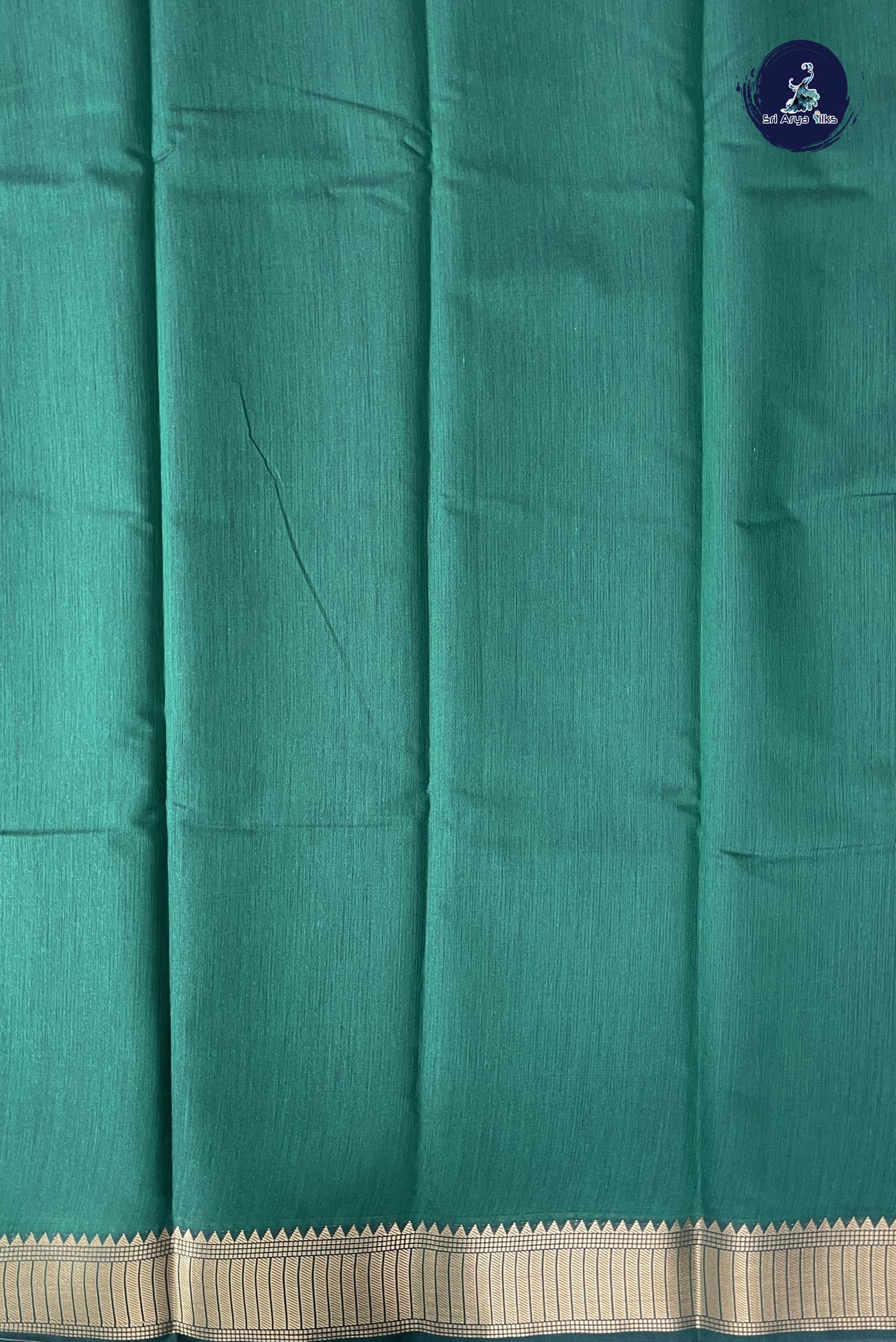 Green Budget Semi Silk Cotton Saree With Plain Pattern