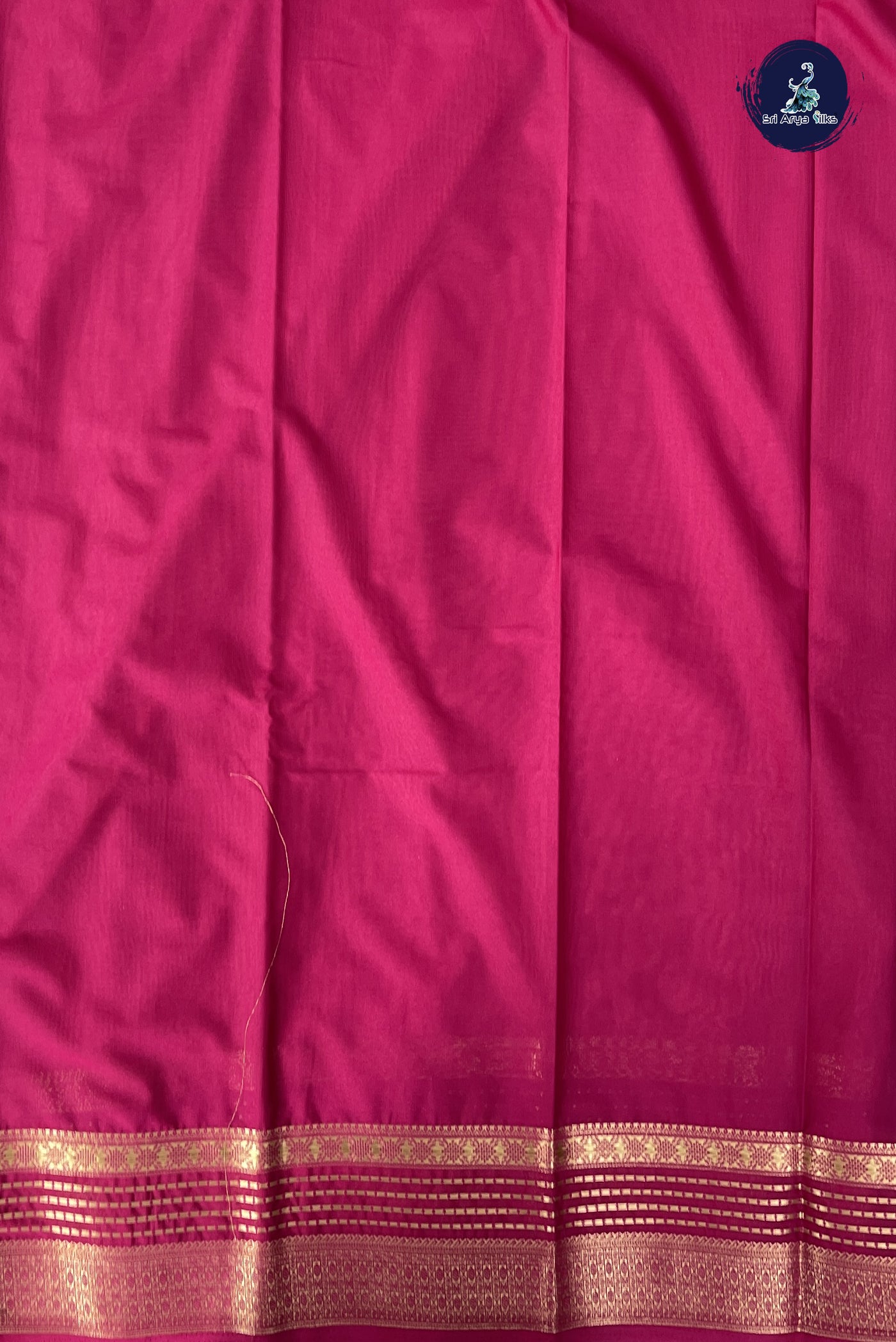 Lotus Pink Semi Mysore Silk With Plain Pattern