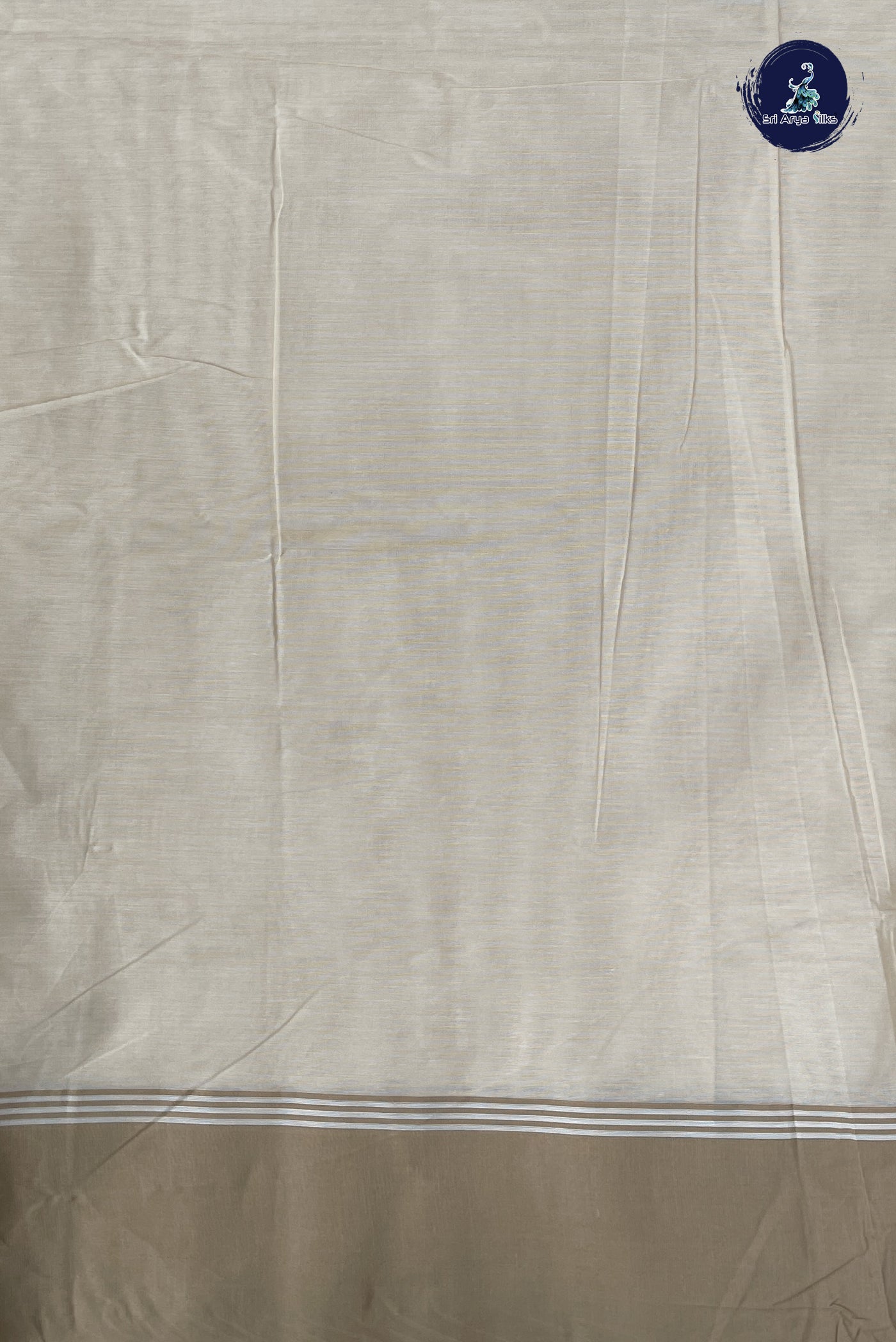 Ivory Cotton Saree With Buttas Pattern