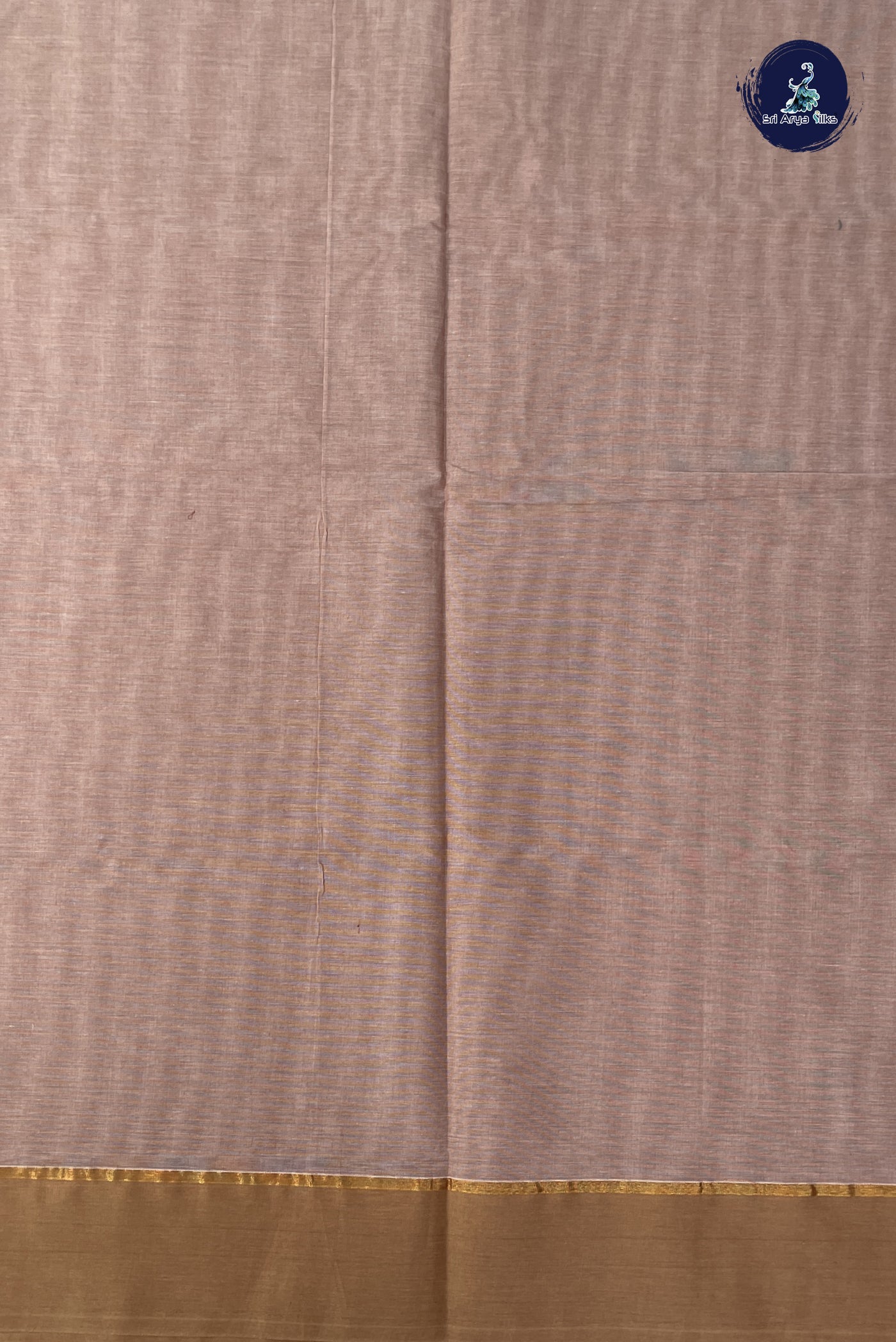 Light Brown Cotton Saree With Buttas Pattern