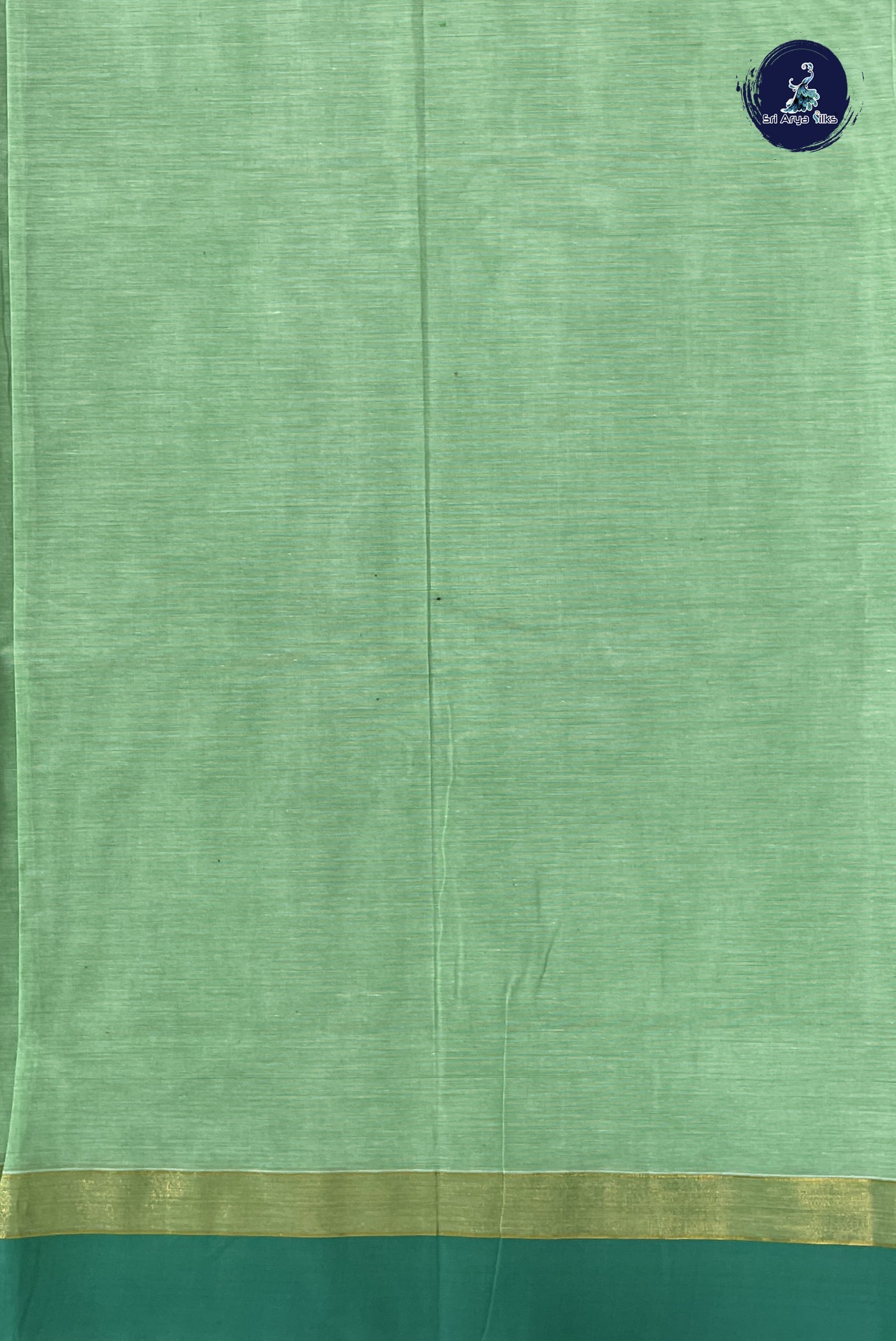 Light Green Cotton Saree With Buttas Pattern