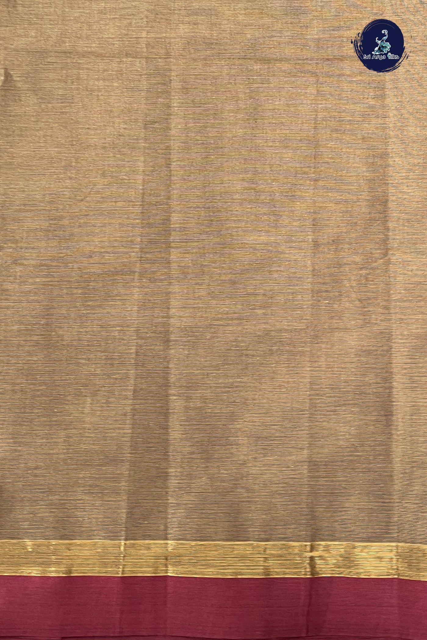 Brown Cotton Saree With Buttas Pattern