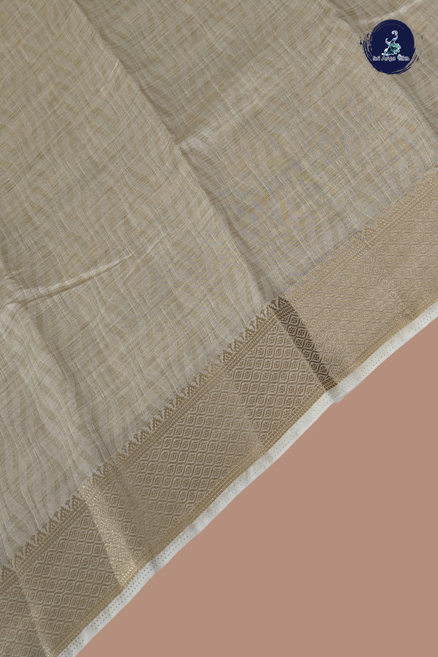 Off White Semi Tussar Saree With Embossed Pattern