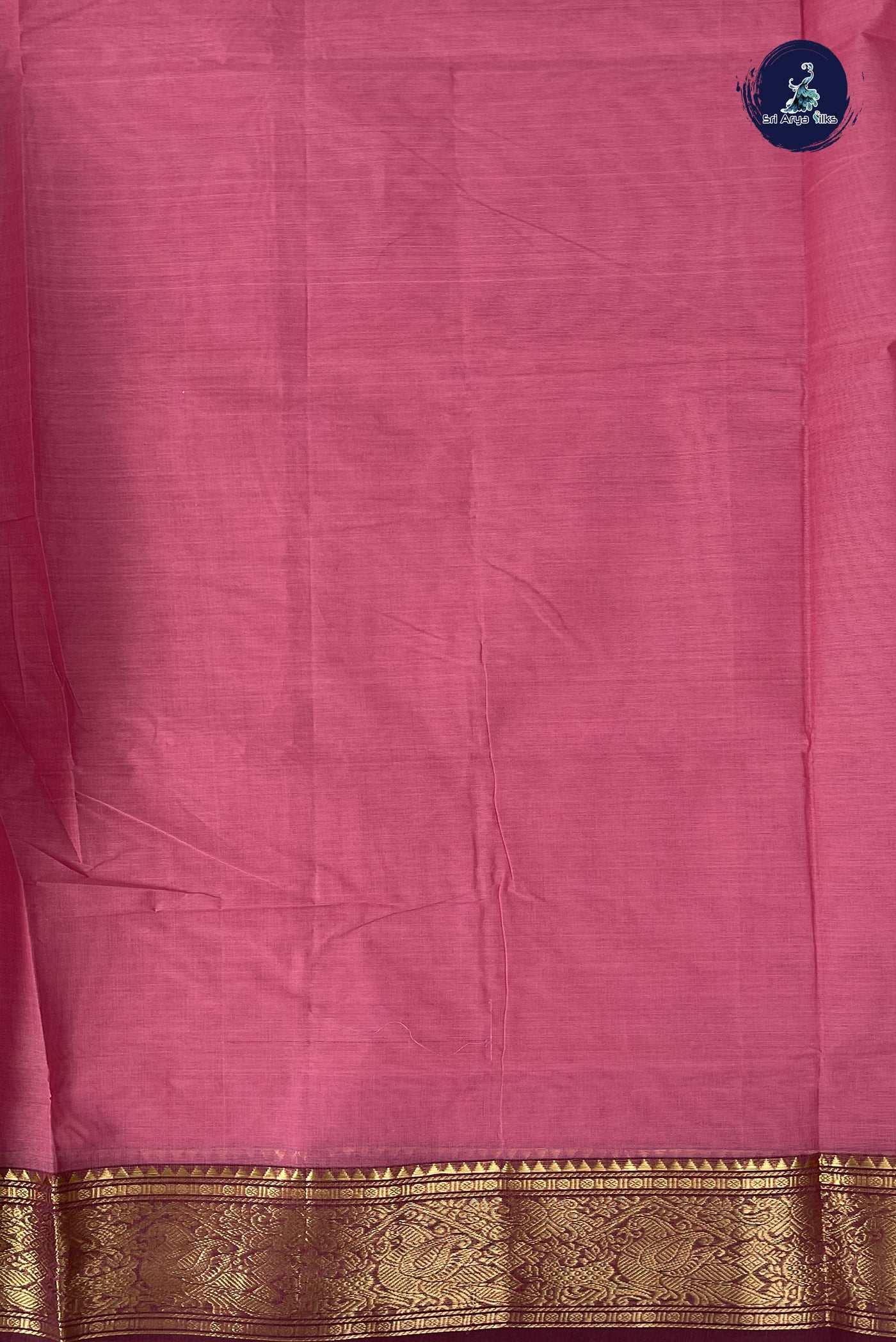 Pink Chettinad Cotton Saree With Buttas Pattern