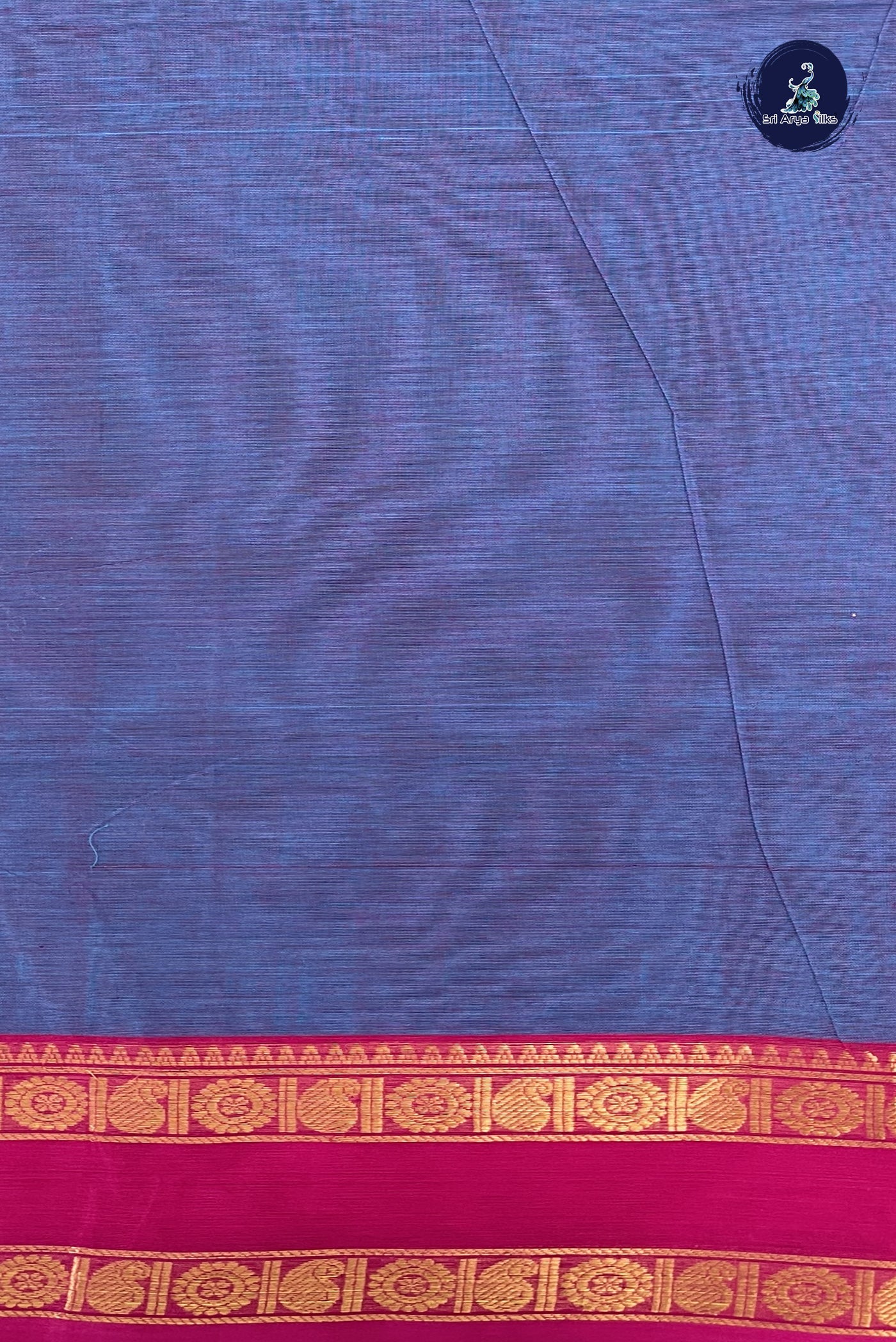 Dual Tone Blue Kanchi Cotton Saree With Embroidery Pattern