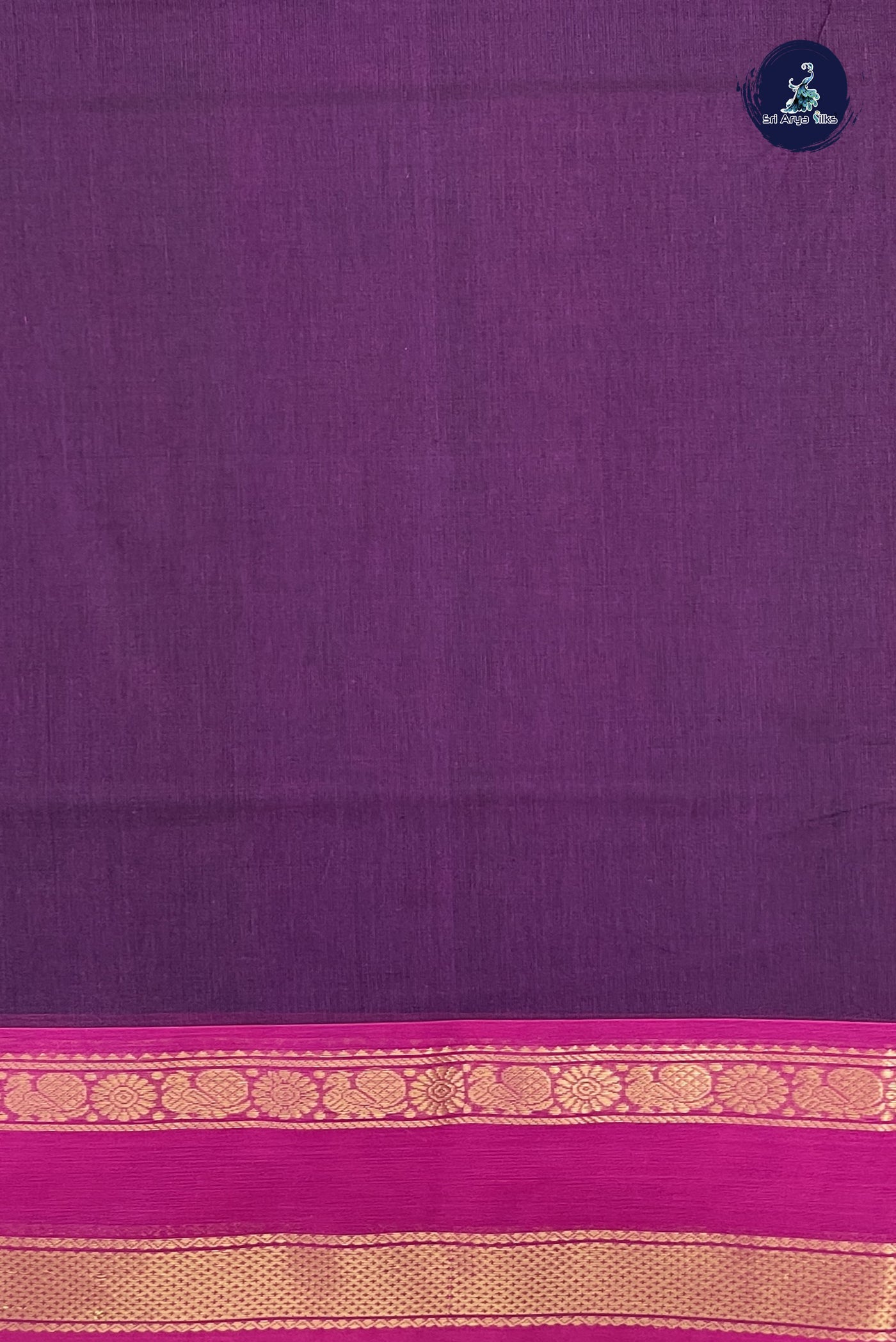 Dual Tone Purple Kanchi Cotton Saree With Embroidery Pattern