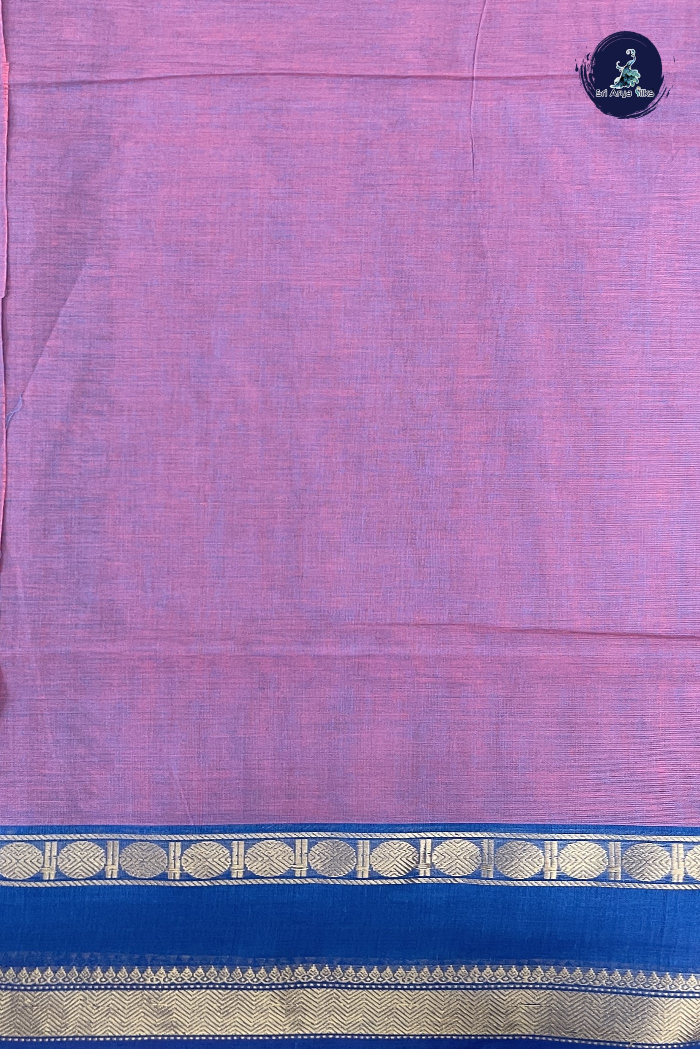 Lavender Kanchi Cotton Saree With Embroidery Pattern