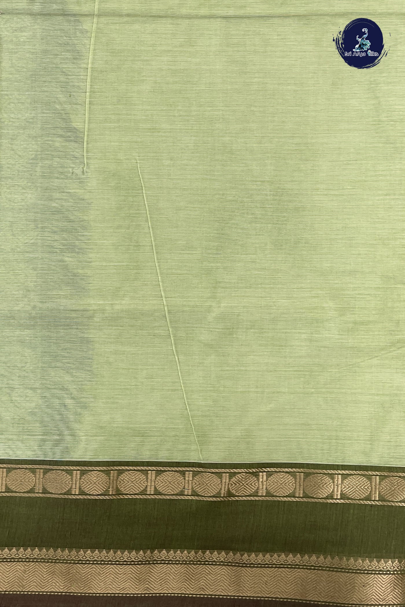 Pista Green Kanchi Cotton Saree With Embroidery Pattern