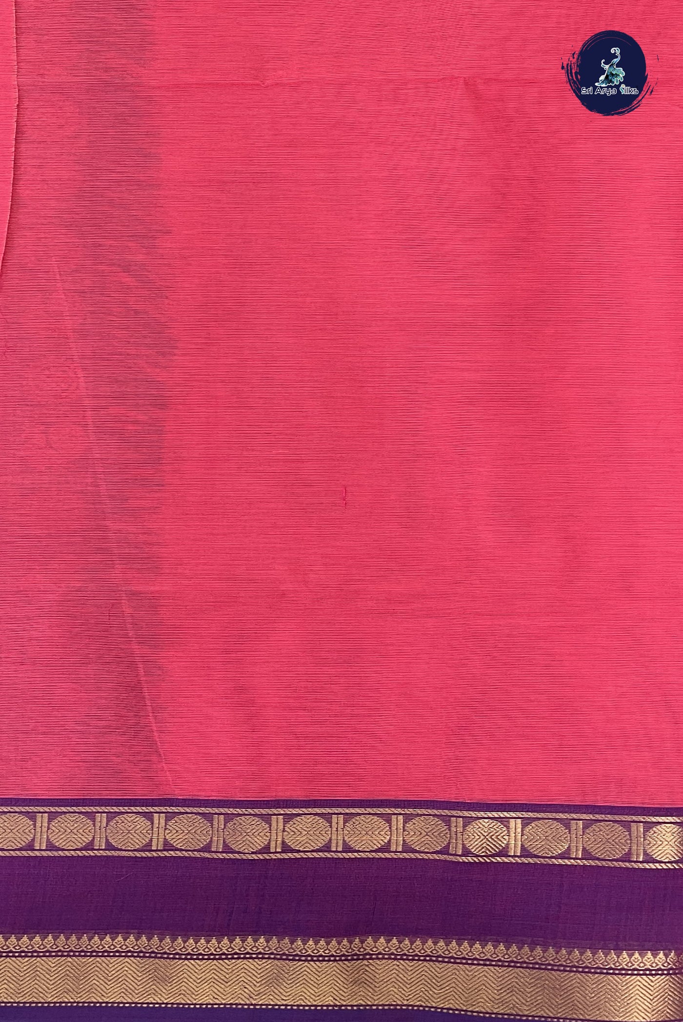 Pink Kanchi Cotton Saree With Embroidery Pattern
