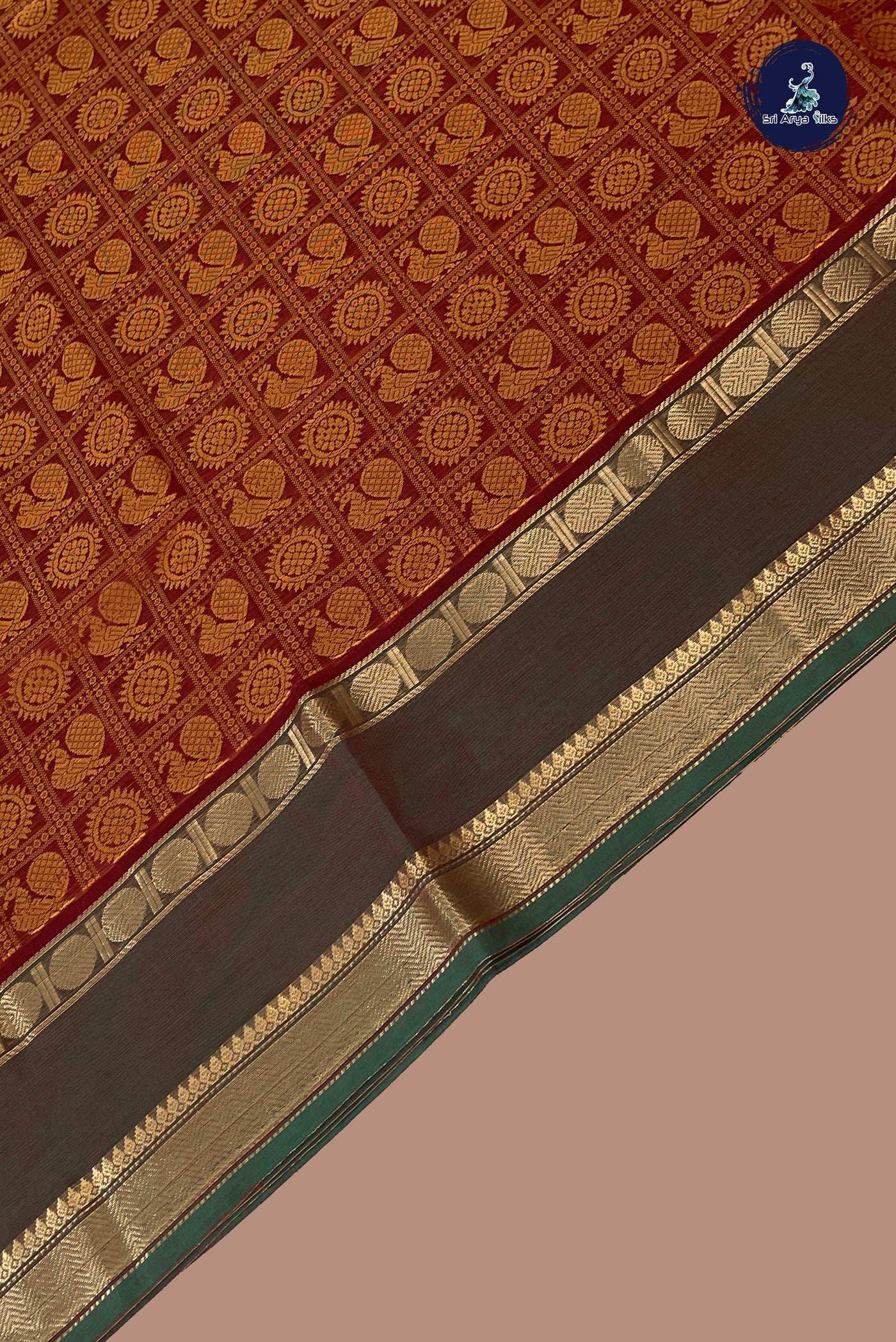 Arakku Kanchi Cotton Saree With Embroidery Pattern