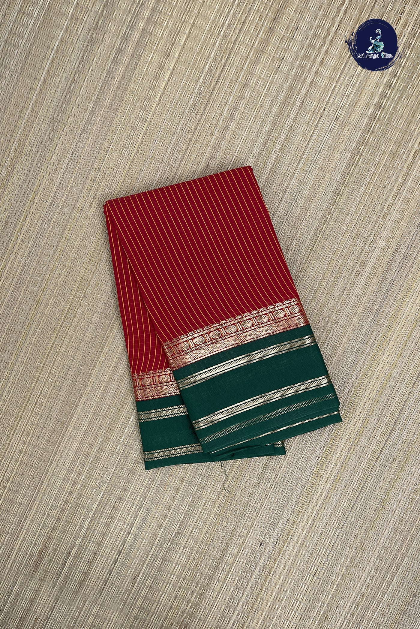 Red Budget Semi Silk Cotton Saree With Checked Pattern