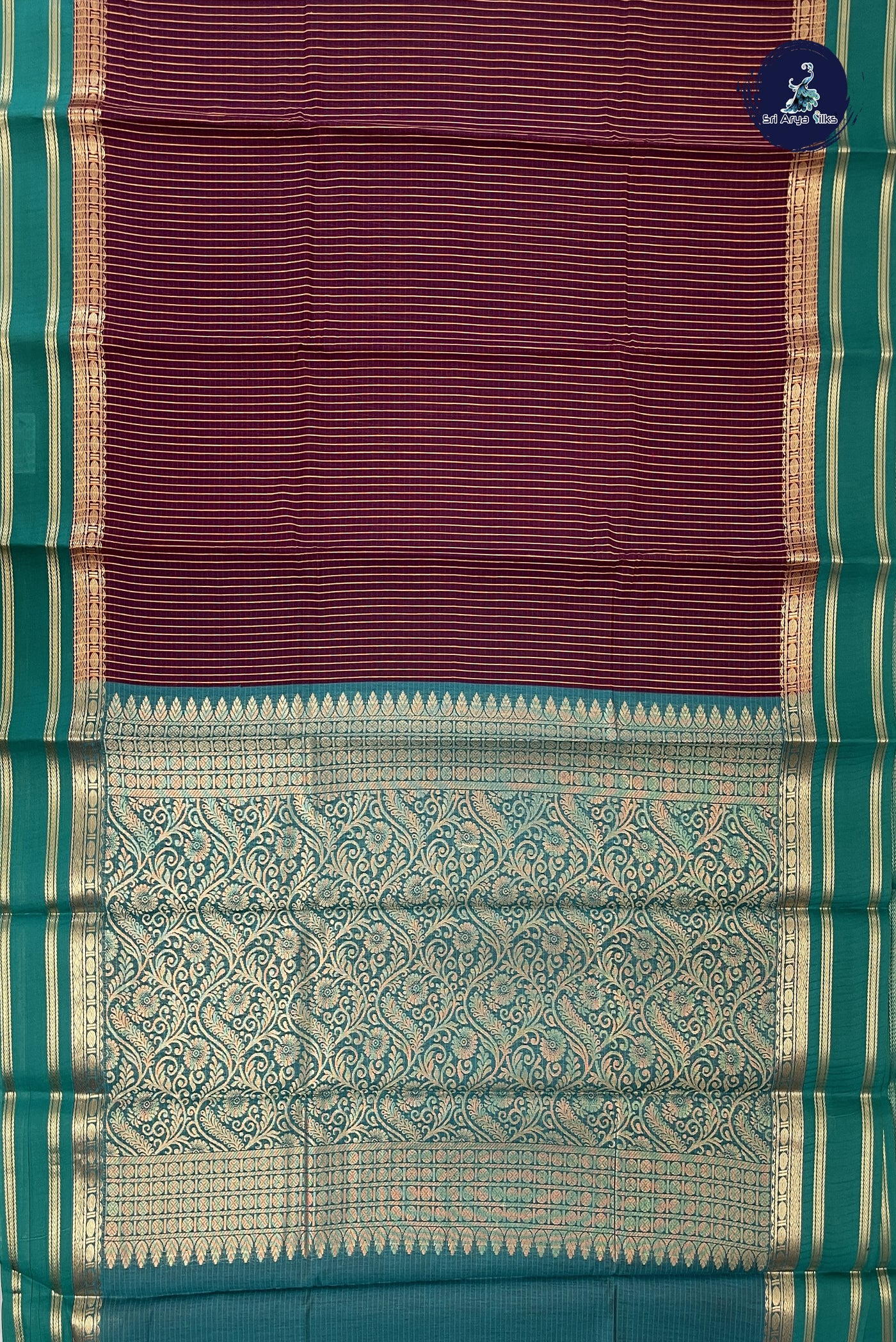 Dual Tone Brown Budget Semi Silk Cotton Saree With Checked Pattern