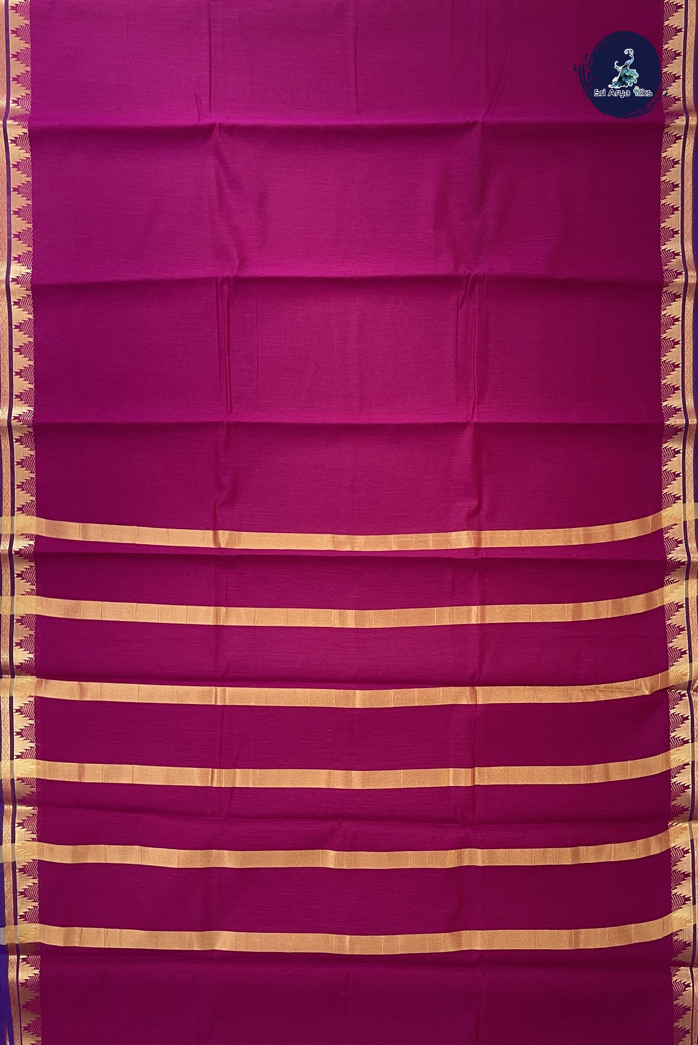 BeetRoot Shade Budget Semi Silk Cotton Saree With Plain Pattern