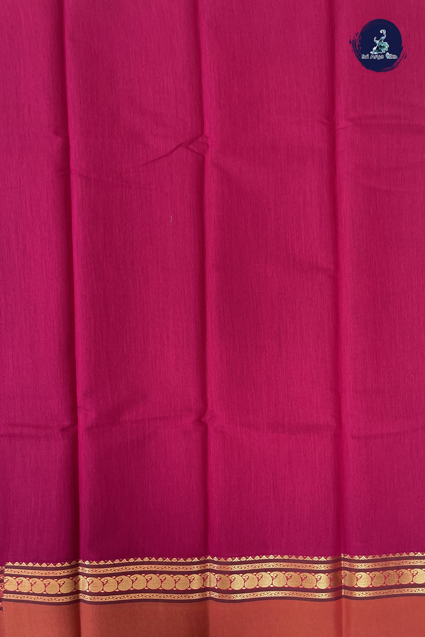 Pinkish Maroon Budget Semi Silk Cotton Saree With Plain Pattern