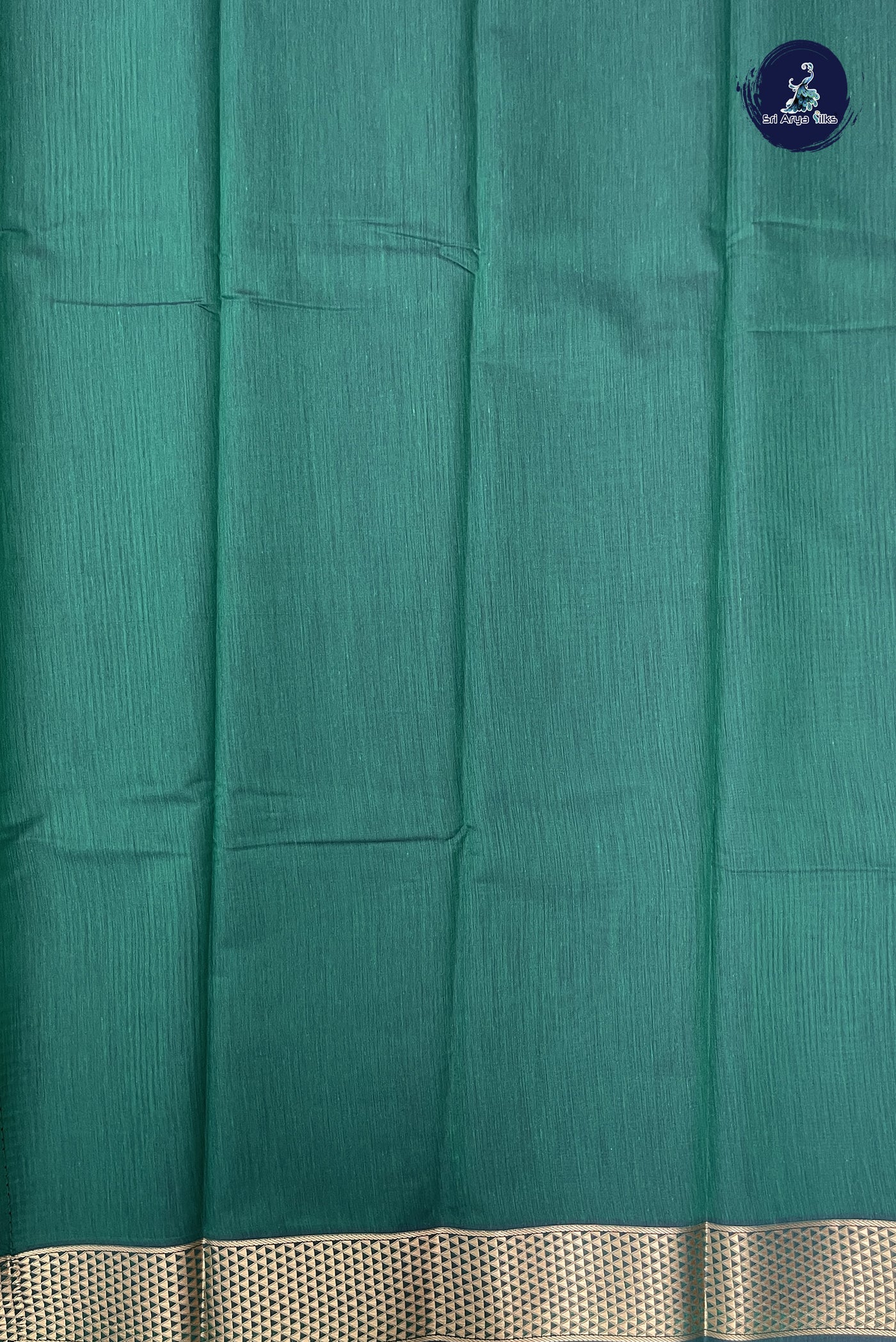 Dark Green Budget Semi Silk Cotton Saree With Zari Buttas Pattern