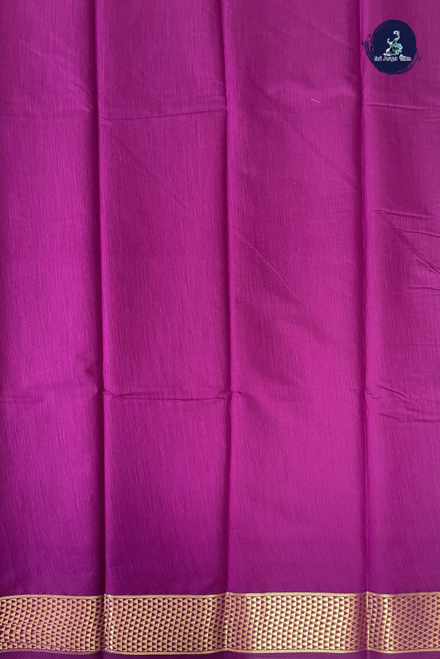 Magenta Purple Budget Semi Silk Cotton Saree With Zari Buttas Pattern