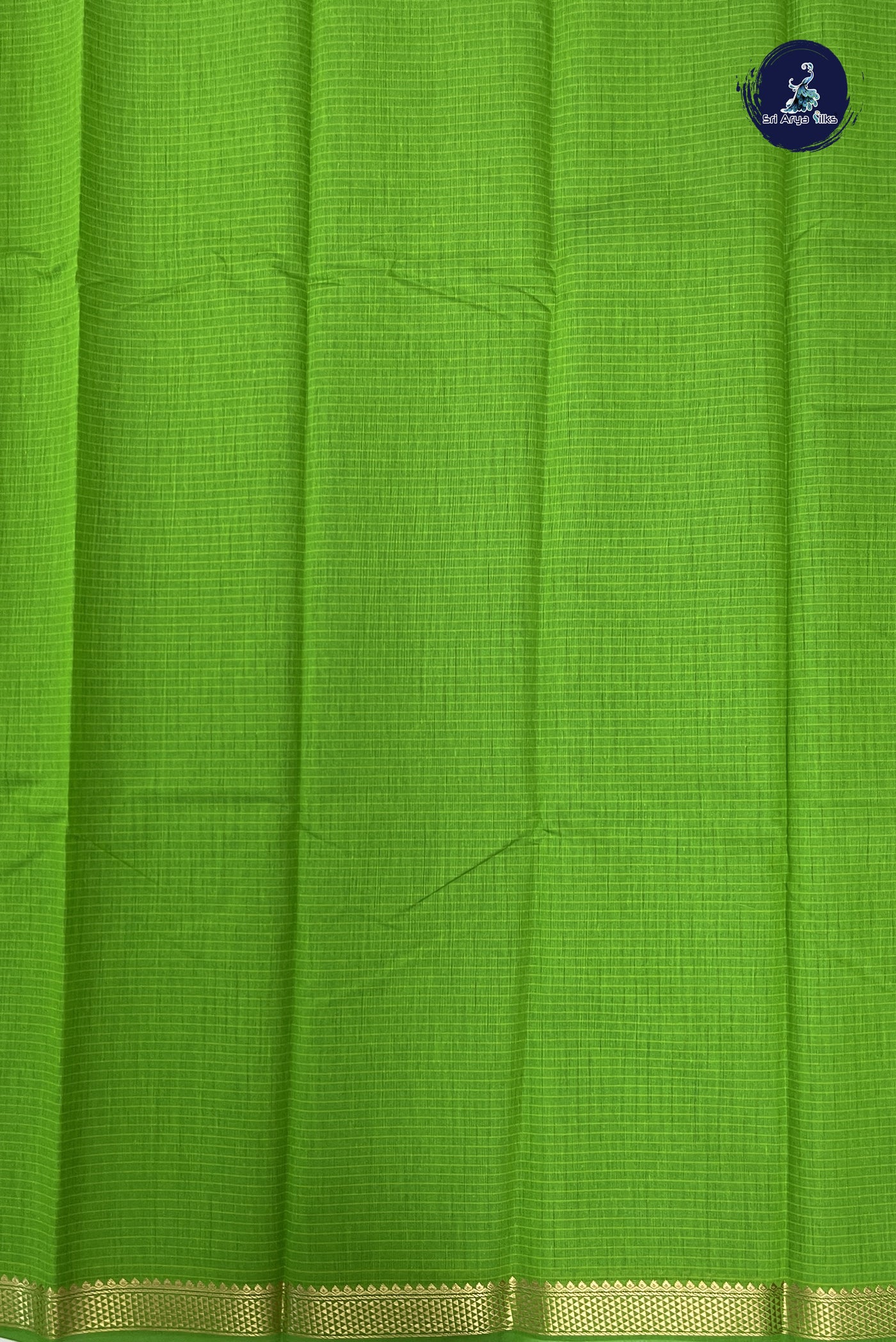 Light Green Budget Semi Silk Cotton Saree With Checked Pattern